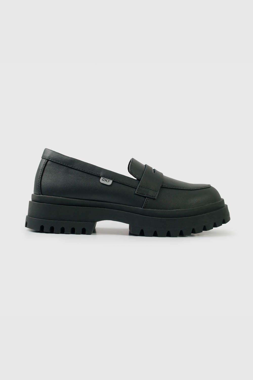Mocasín Escolar Negro con Plataforma Niña-1