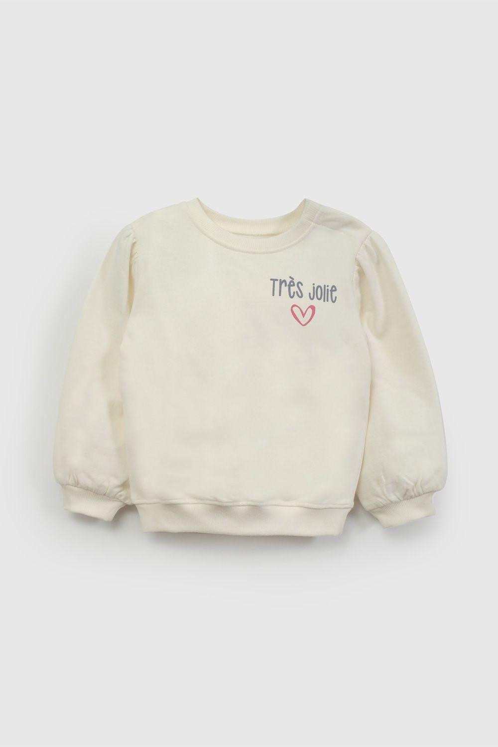 Polerón Blanco Manga Recogido De Niña PLPO3478V26-0