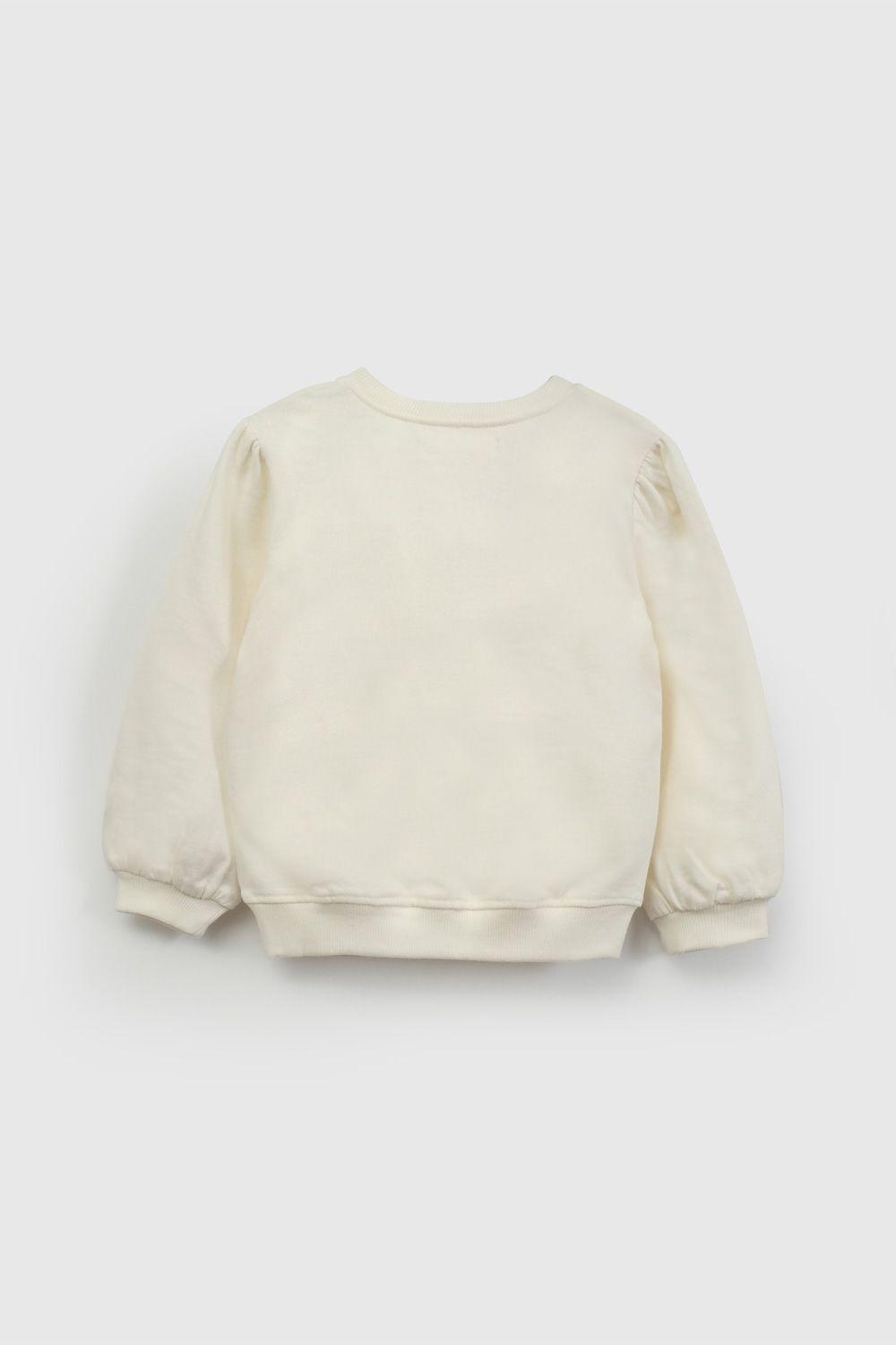 Polerón Blanco Manga Recogido De Niña PLPO3478V26-1