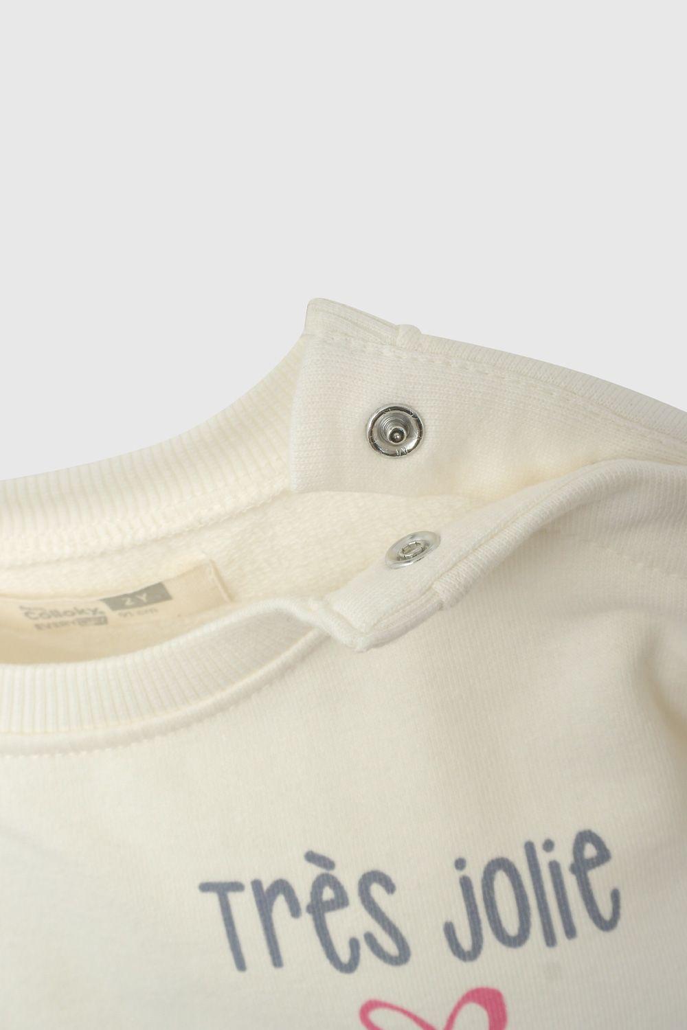 Polerón Blanco Manga Recogido De Niña PLPO3478V26-3