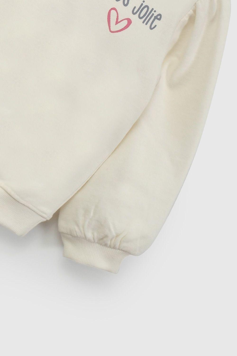 Polerón Blanco Manga Recogido De Niña PLPO3478V26-4