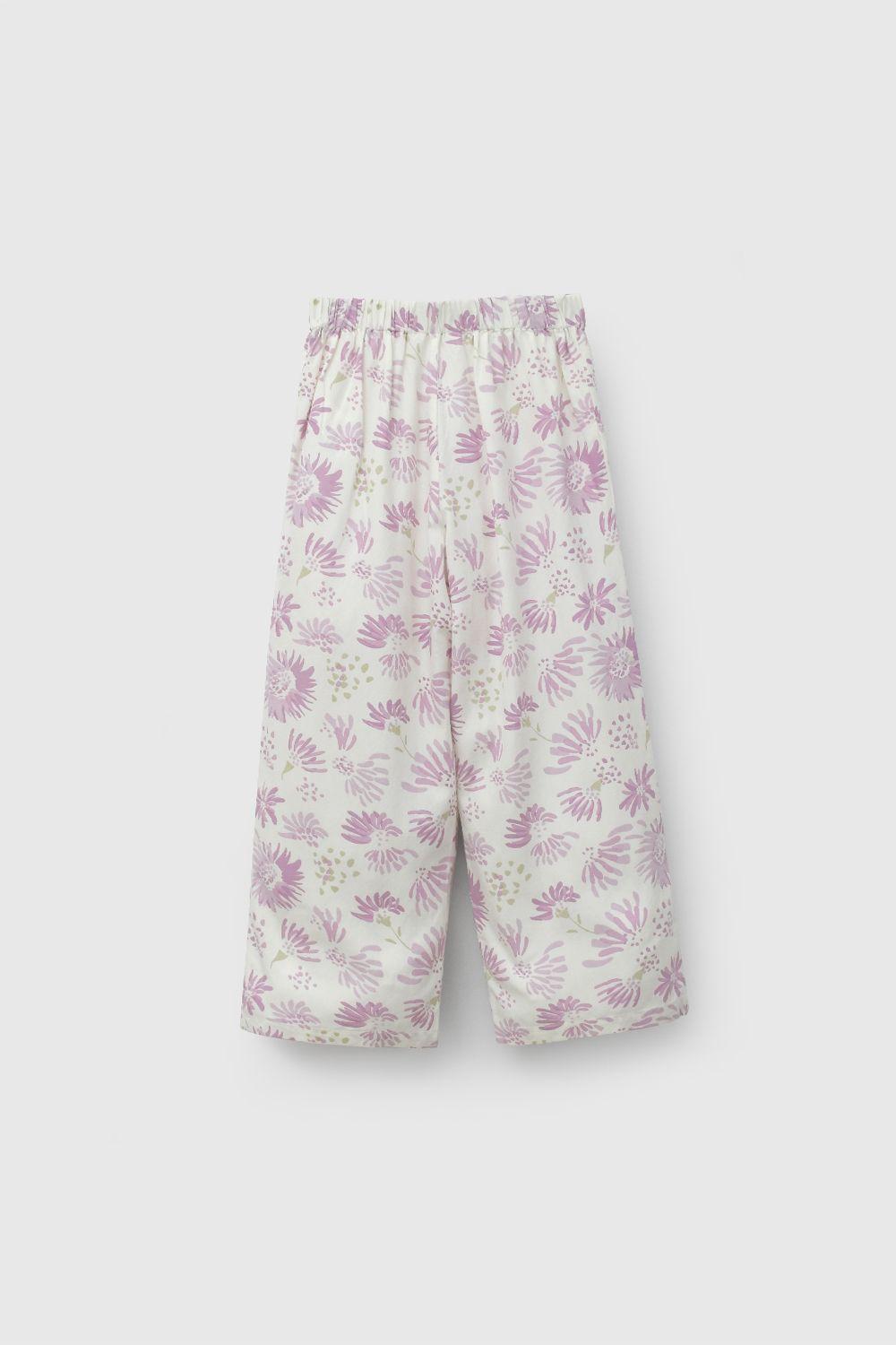 Pantalón Flores Morado De Niña PTVL0218V26-2