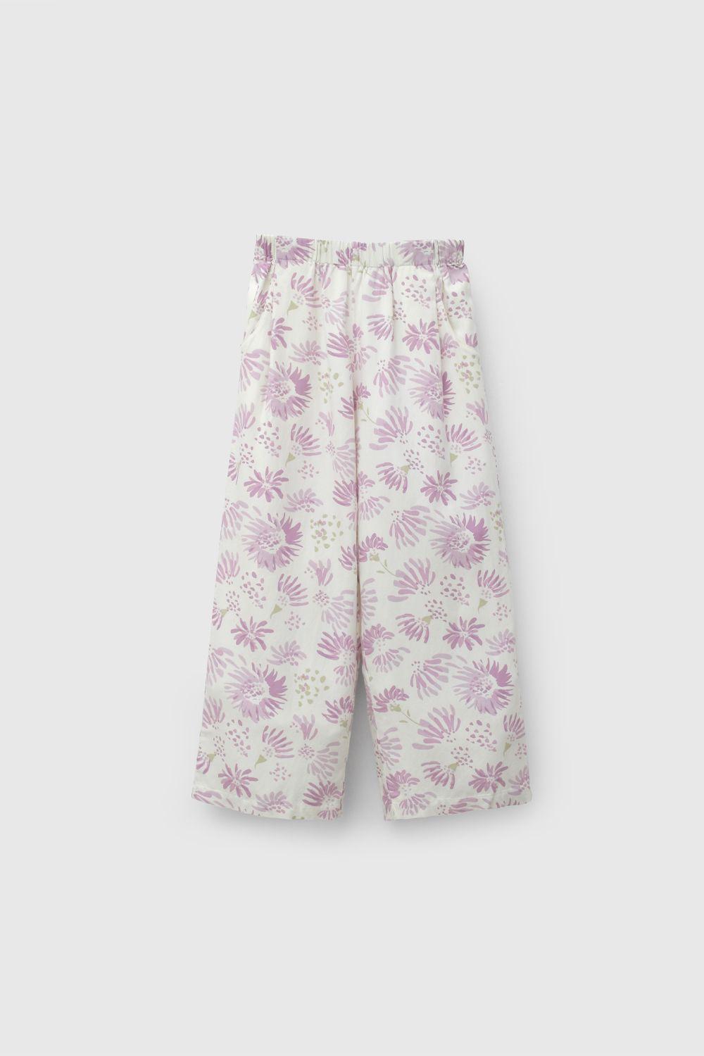 Pantalón Flores Morado De Niña PTVL0218V26-0