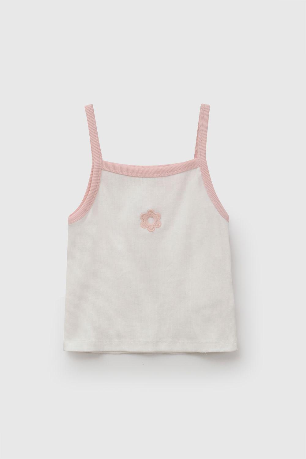 Polera Flor Crema Niña 3-4A a 12-13A Colloky-0