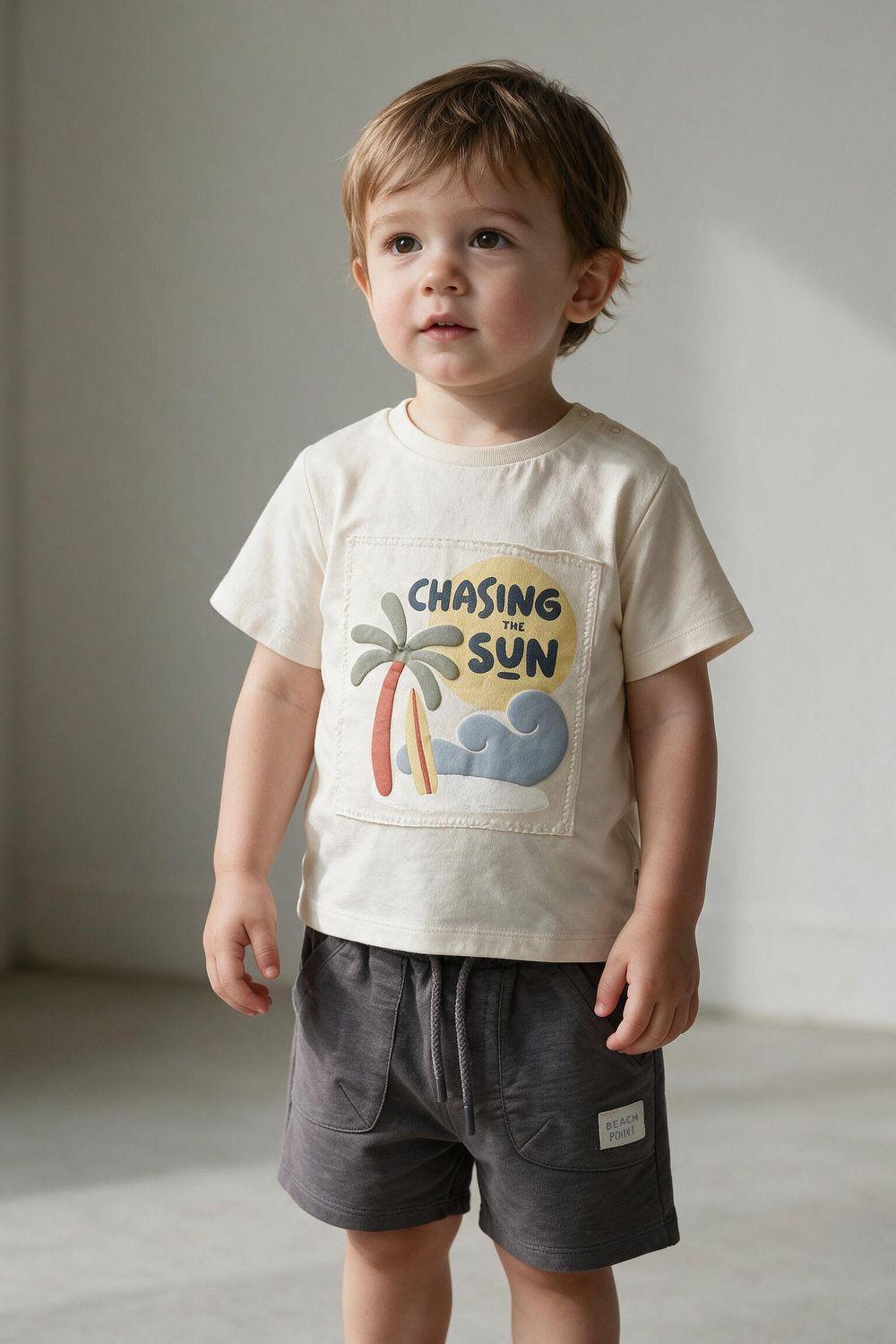 Polera "Chasing The Sun" Crema Niño 6-9M a 4-5A Colloky-2
