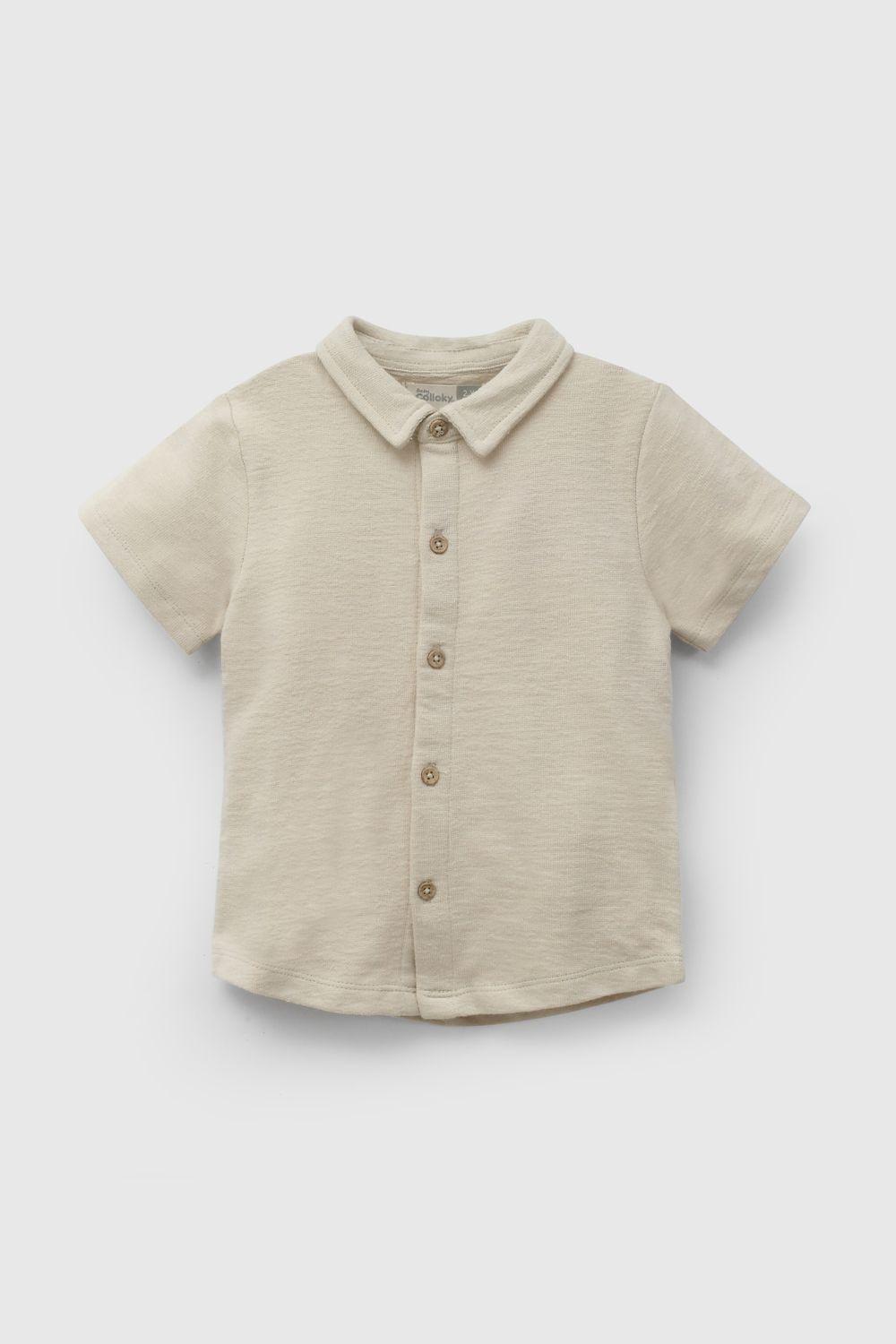 Conjunto Beige Camisa Y Short De Niño COAL0376V26-1