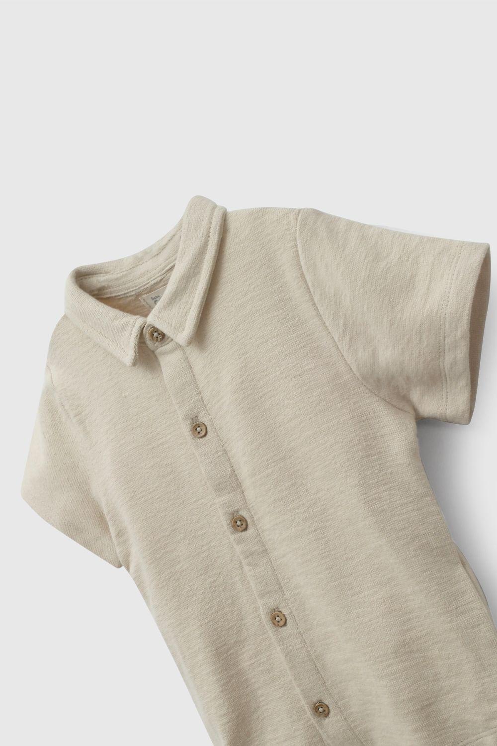 Conjunto Beige Camisa Y Short De Niño COAL0376V26-3