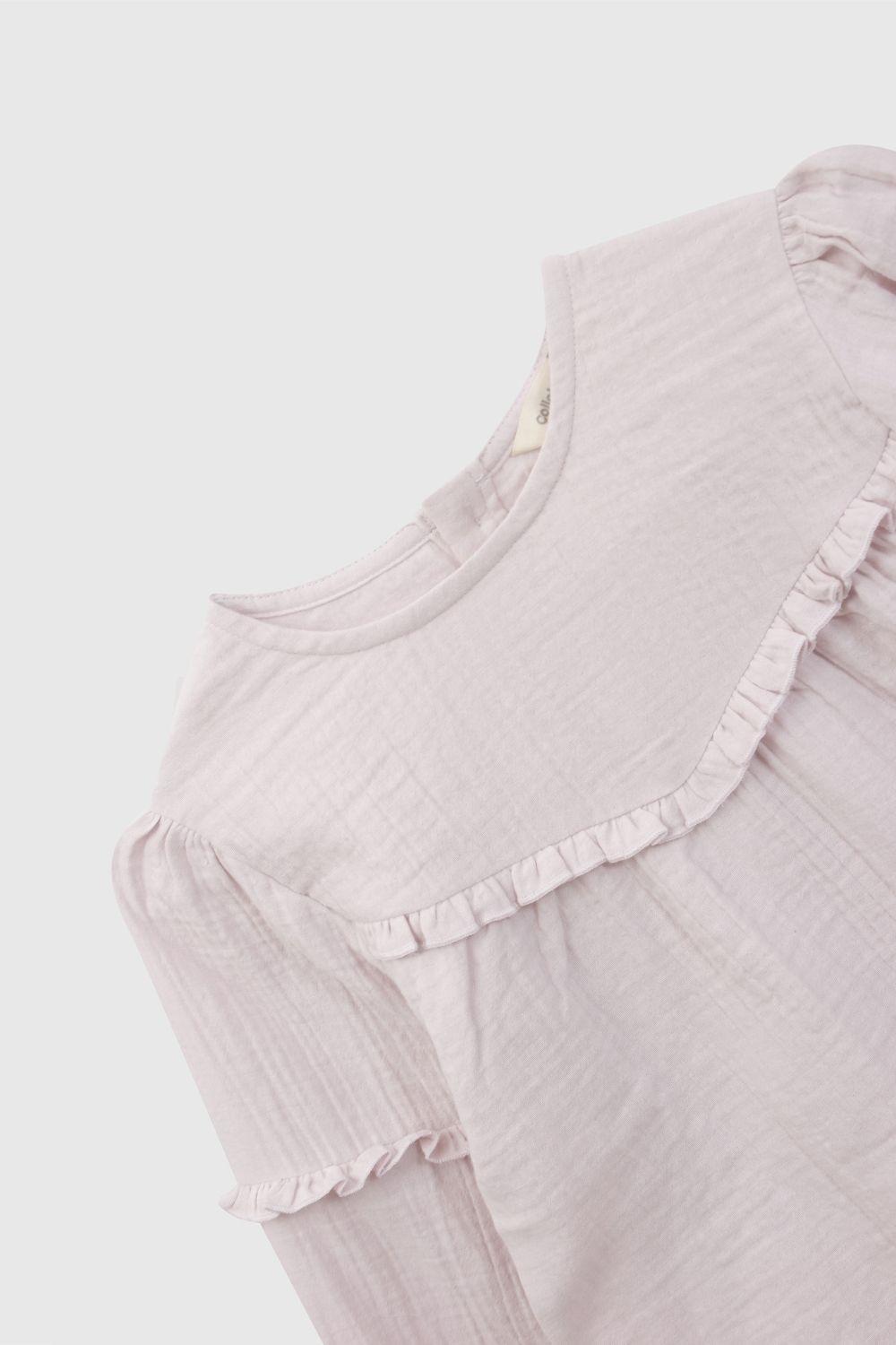 Blusa bambula mangas aglobadas niña morada 3/4A a 12/13A-2
