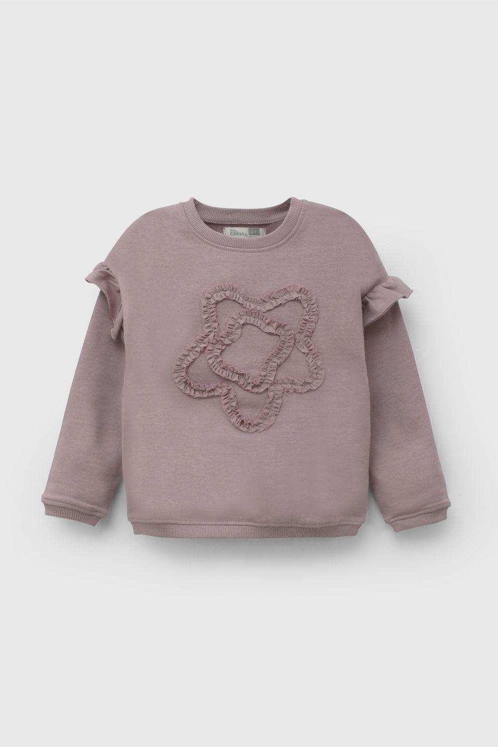 Polerón Morado Aplicación Flor De Niña PLPO3818V26-0