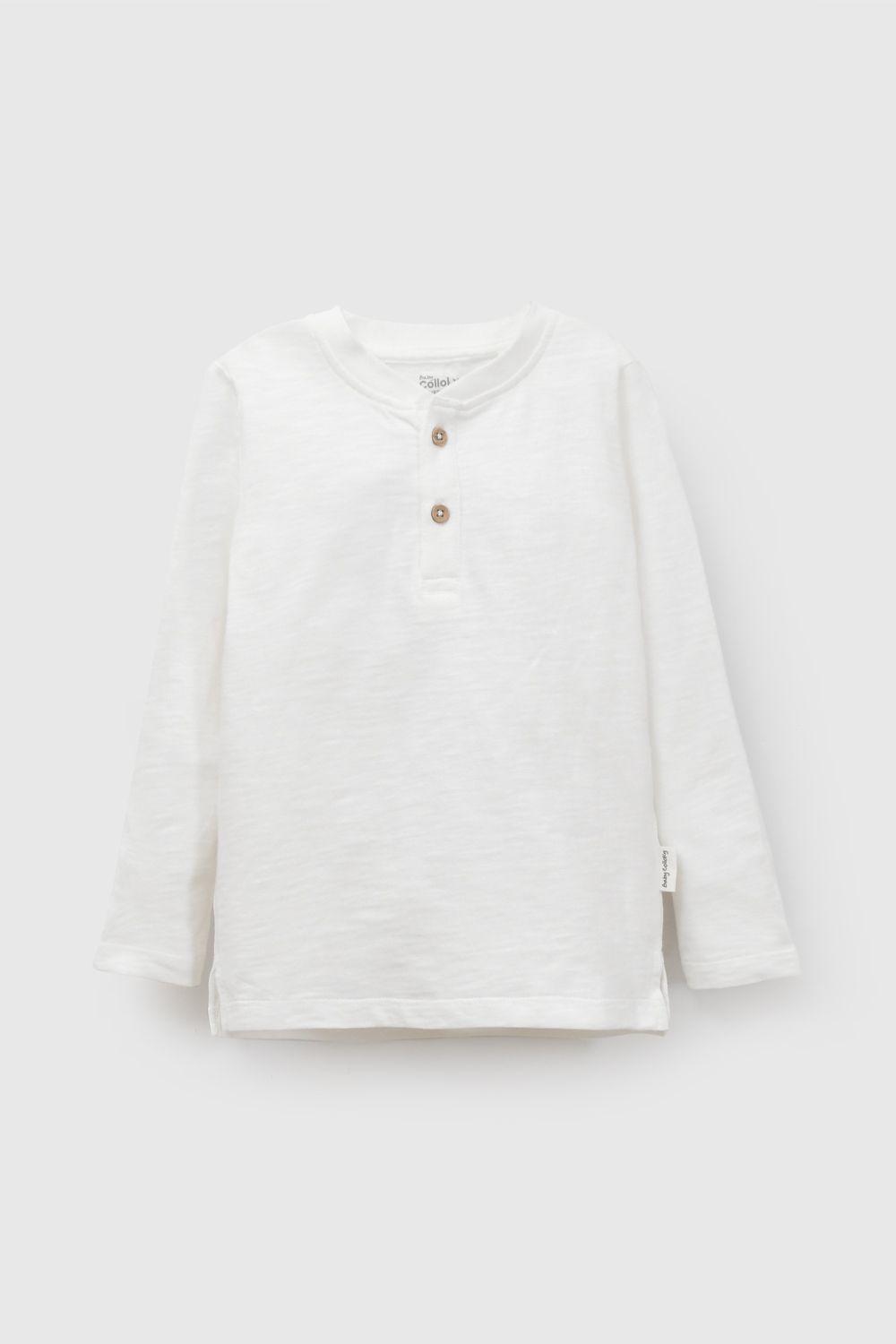Polera Botones Blanco Niño 6-9M a 4-5A Colloky-0