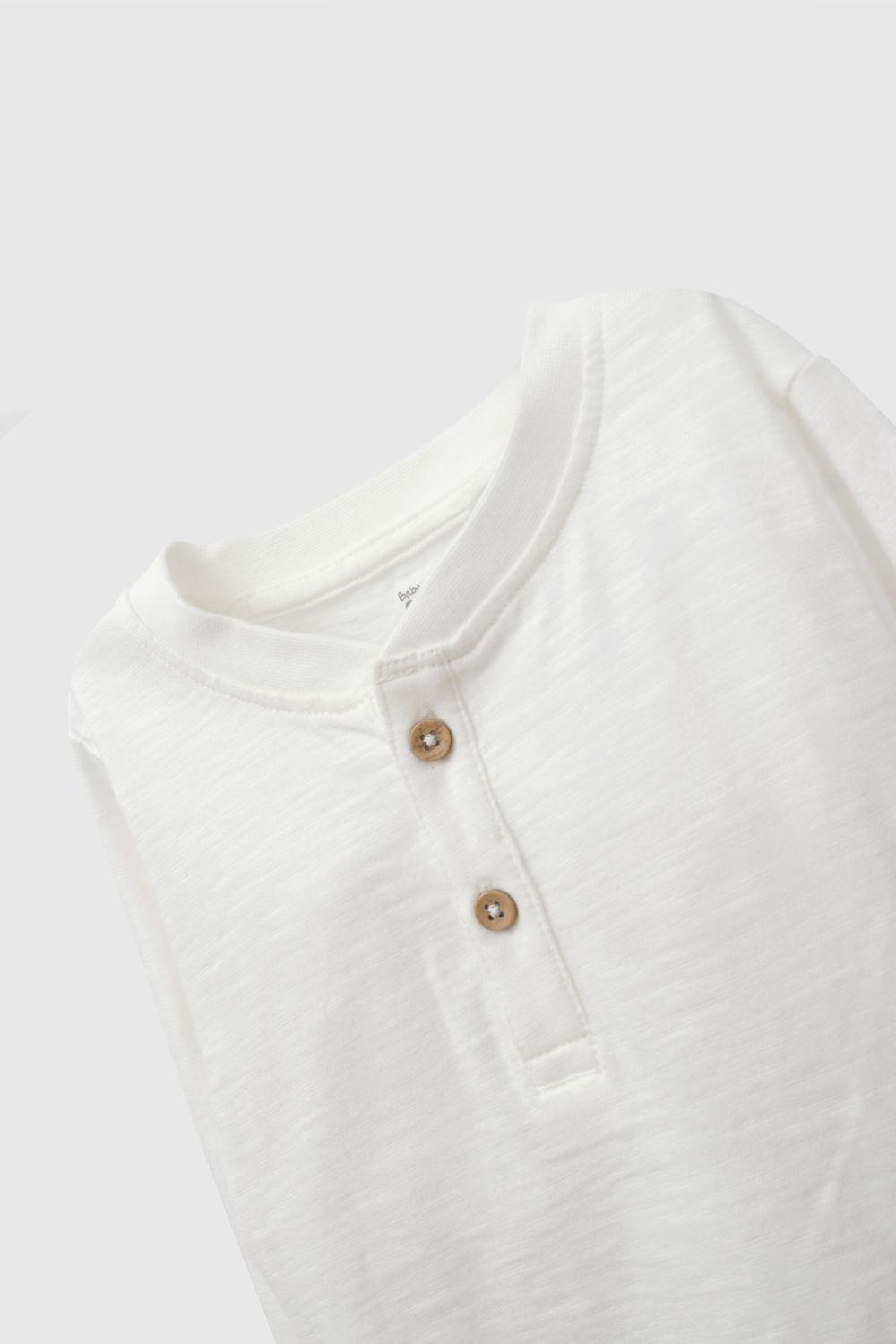 Polera Botones Blanco Niño 6-9M a 4-5A Colloky-2