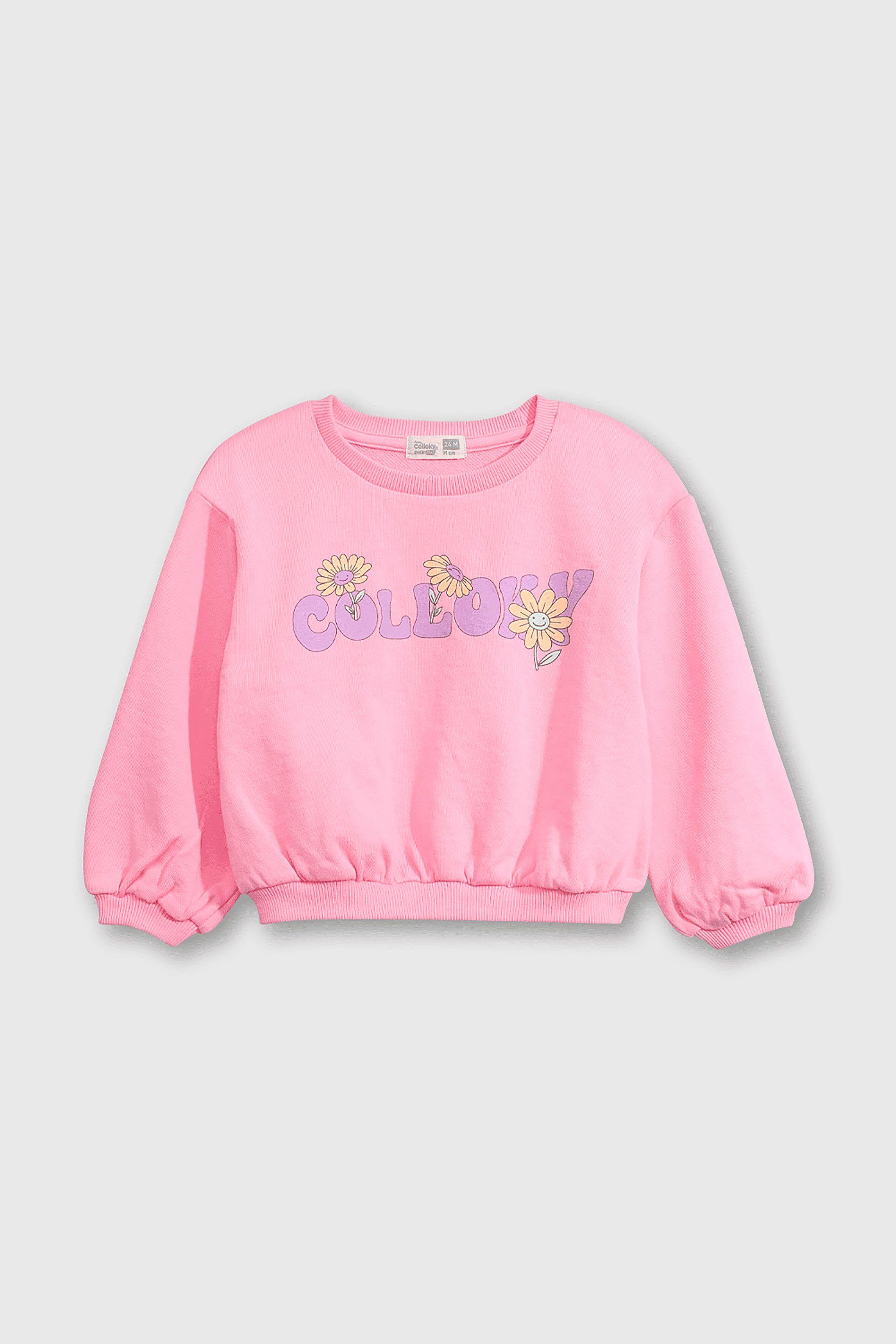 Polerón Fucsia Holgado de polycotton Estampado para Bebé-0