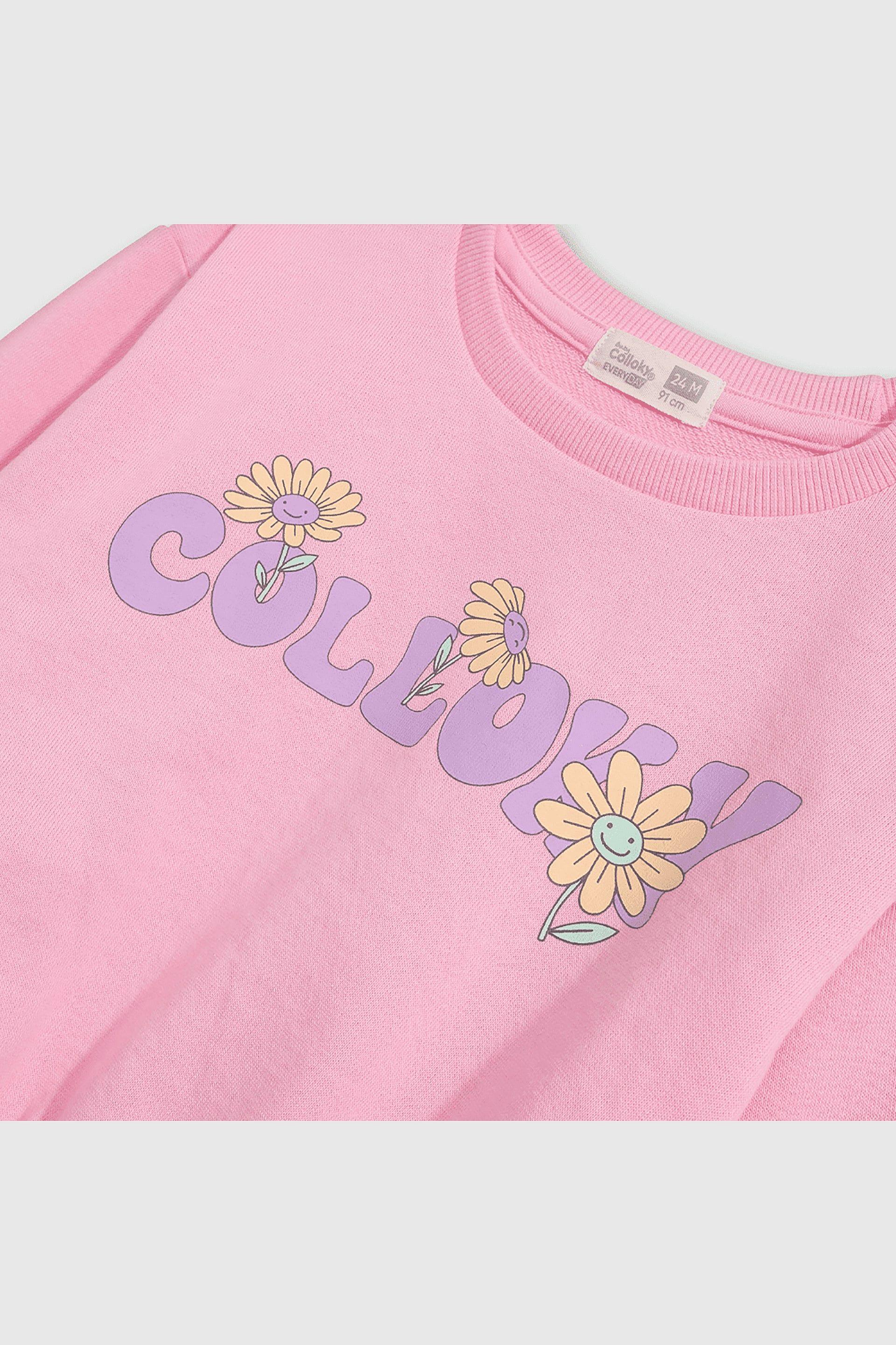 Polerón Fucsia Holgado de polycotton Estampado para Bebé-2