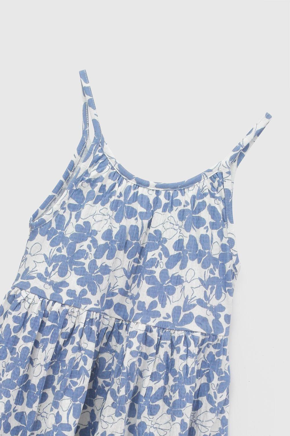 Vestido Flores Celeste Niña 3-4A a 12-13A Colloky-3