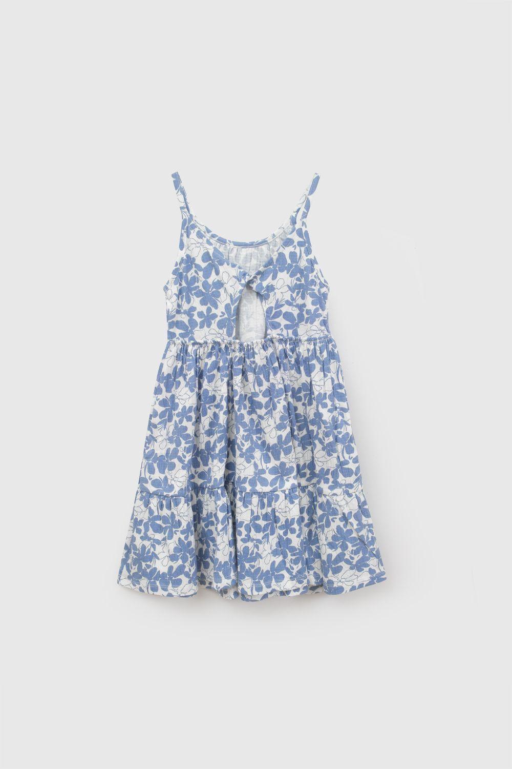 Vestido Flores Celeste Niña 3-4A a 12-13A Colloky-2