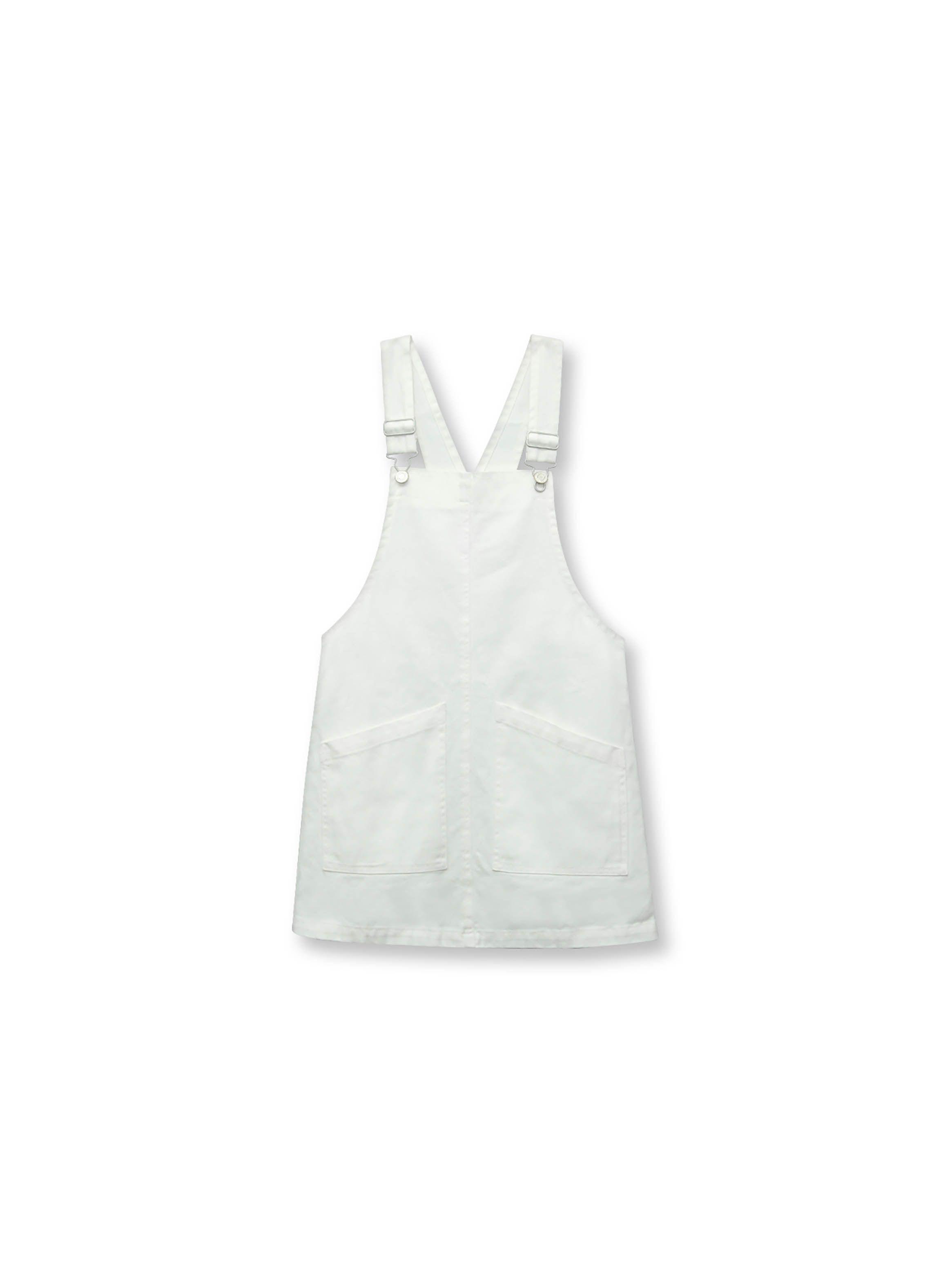 Vestido De Niña Jardinera Blanco (2 A 12 Años) Colloky-0