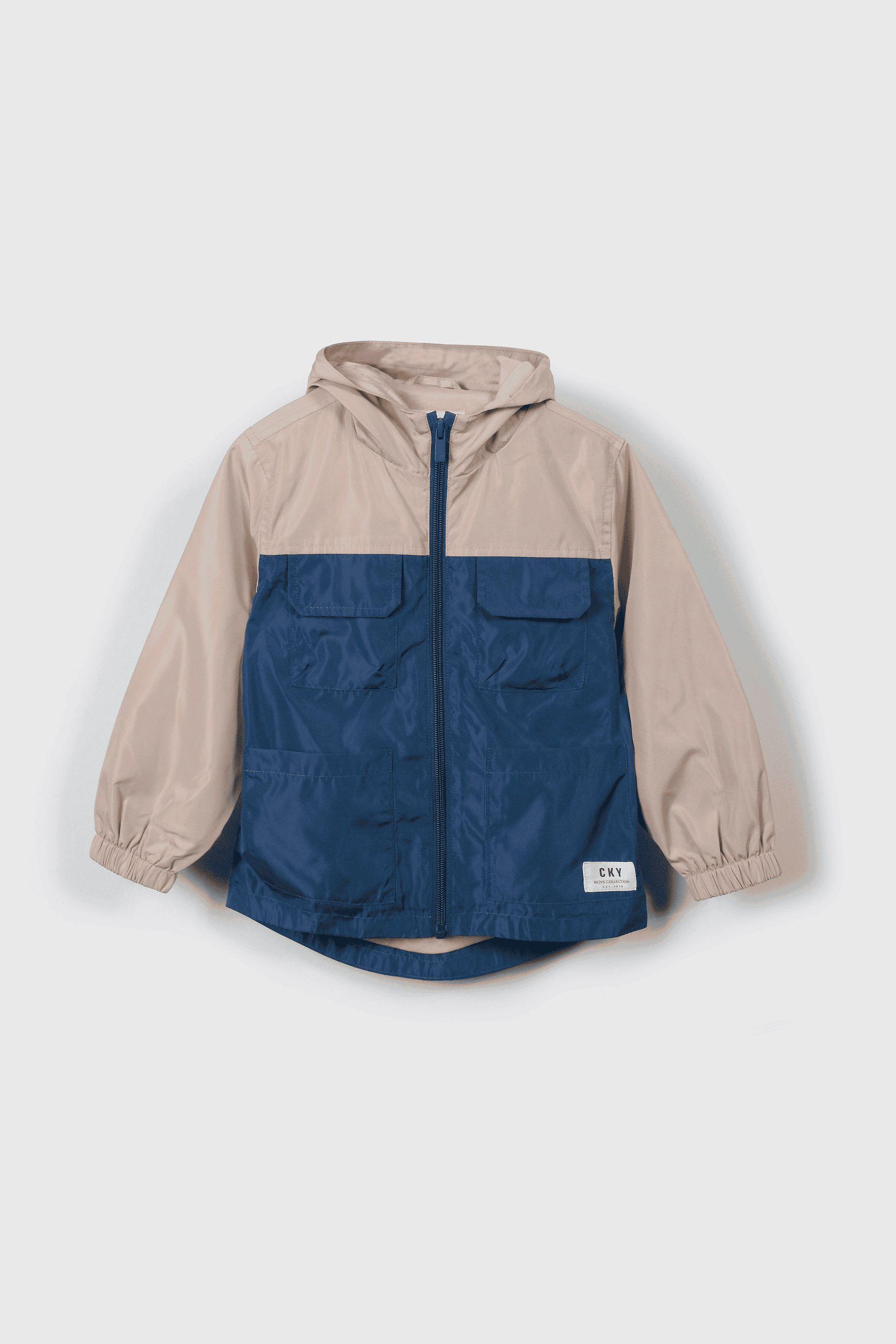 Chaqueta corta viento azul para niños en crecimiento-0