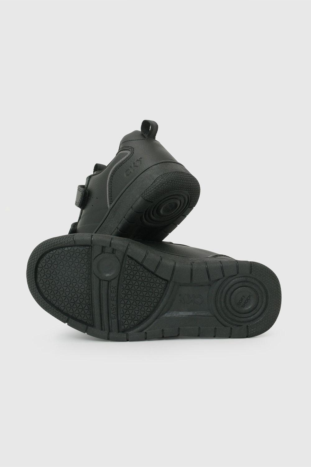 Zapatilla Escolar de Unisex Negro con Velcro-2