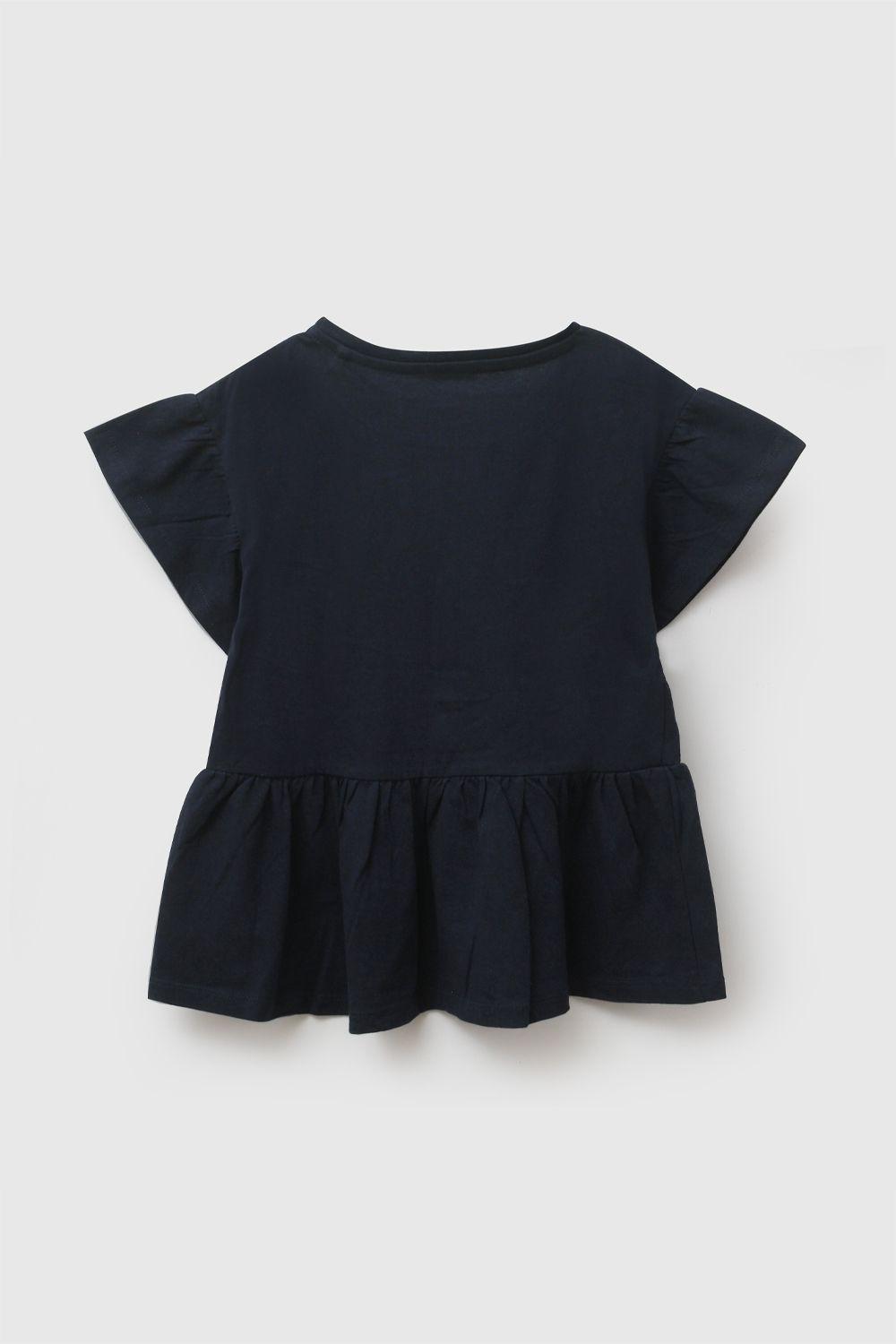 Polera Manga Vuelos Azul Niña 3-4A a 12-13A Colloky-3