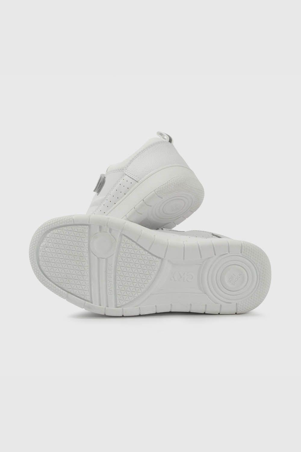 Zapatilla Escolar Blanca con Velcro Unisex-2