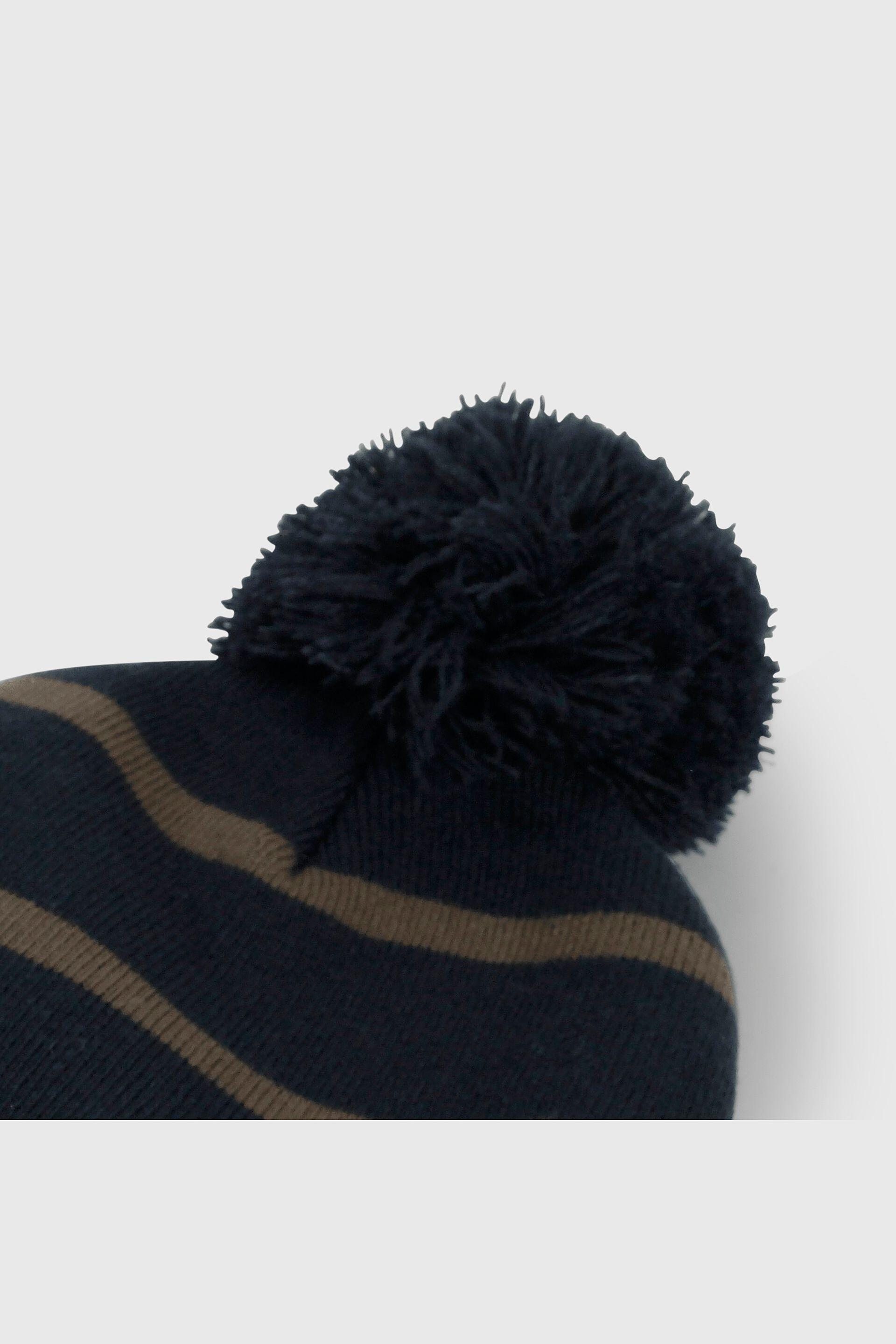 Gorro Tejido con Líneas Azul-2