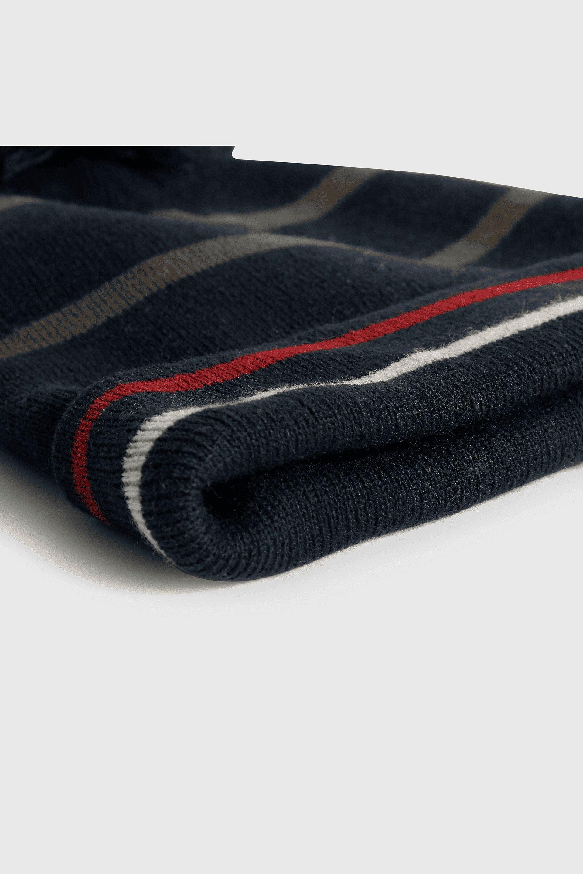 Gorro Tejido con Líneas Azul-3