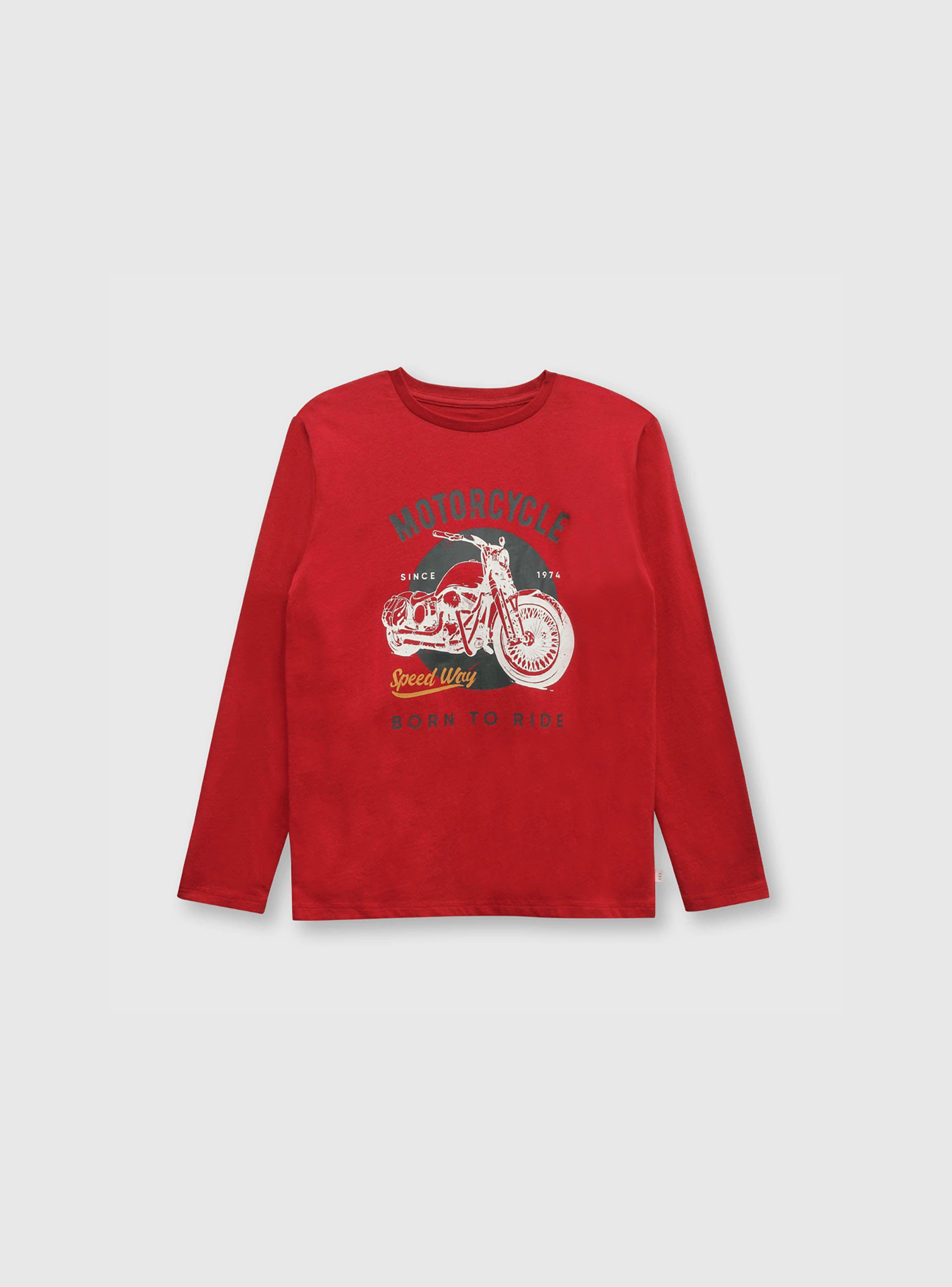 Polera De Niño Moto Rojo (2 A 12 Años) Colloky-0