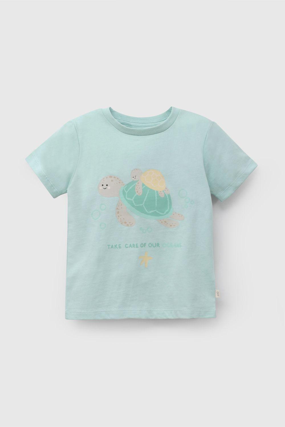 Polera Verde Tortugas De Niño P1JE1796V26-0