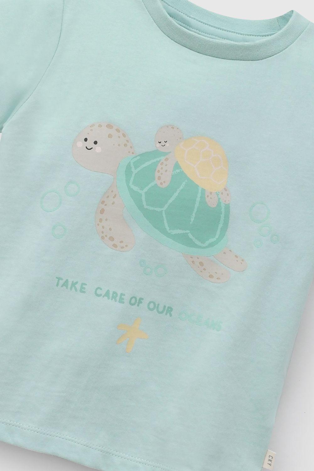 Polera Verde Tortugas De Niño P1JE1796V26-2