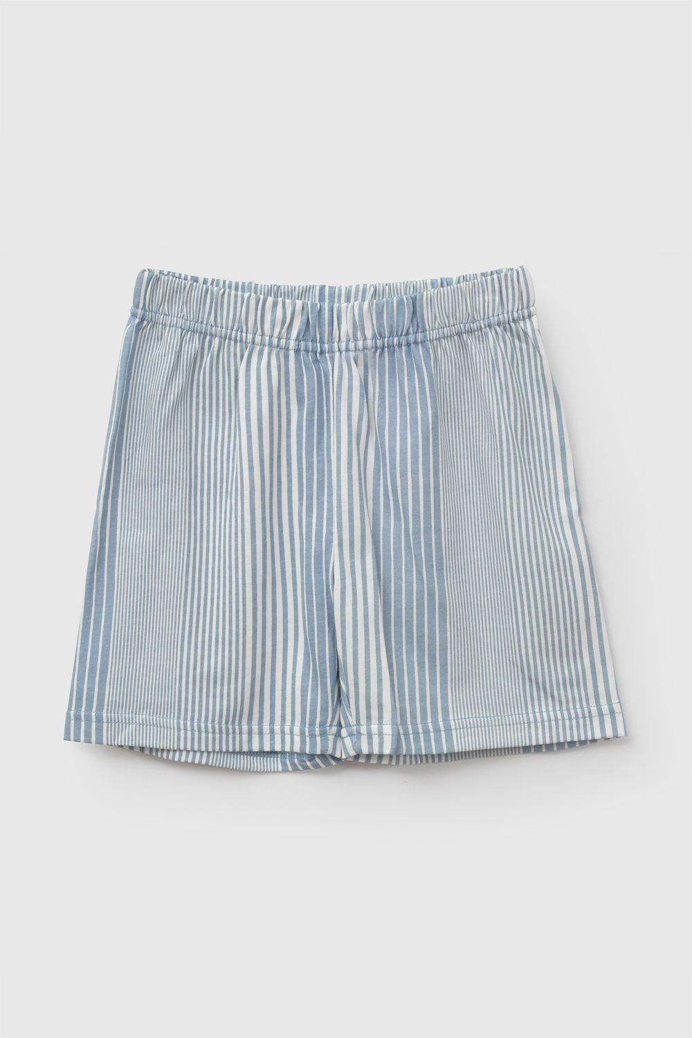 Pijama algodón corto elasticado niño azul 2A a 12A-2