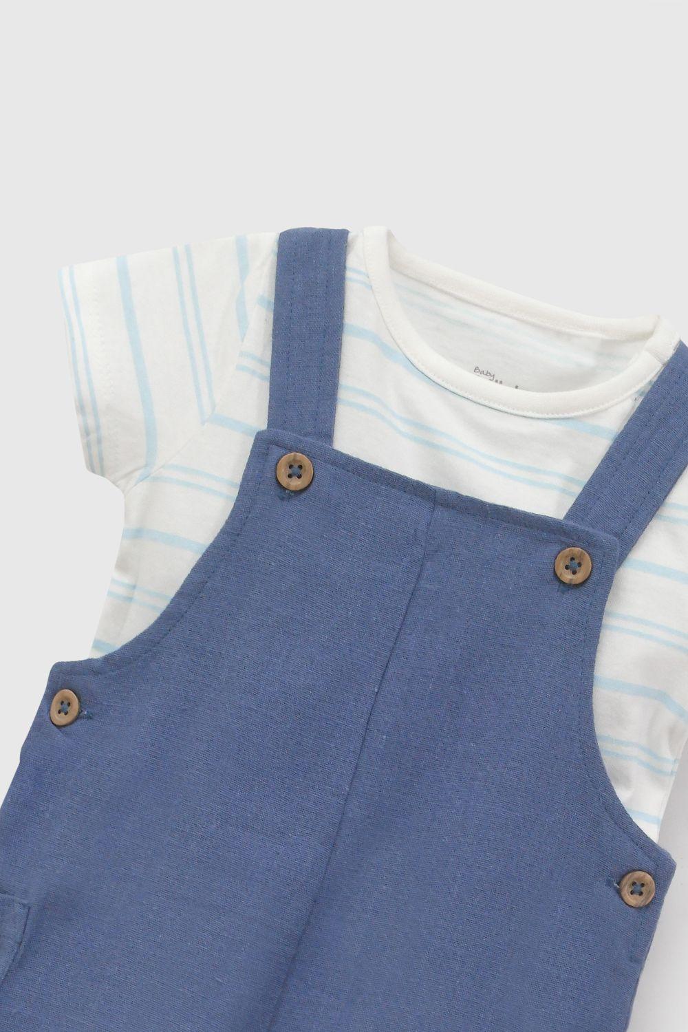 Conjunto Jardinera Body Rayas Denim Niño 6-9M a 4-5A Colloky-3