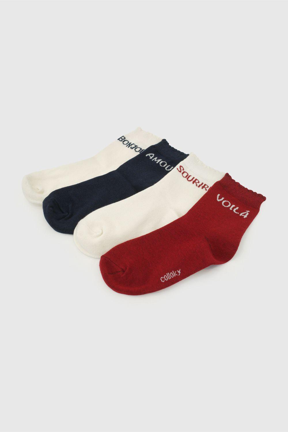 Calcetin 3/4 Niña Rojo 7490 Colloky-1