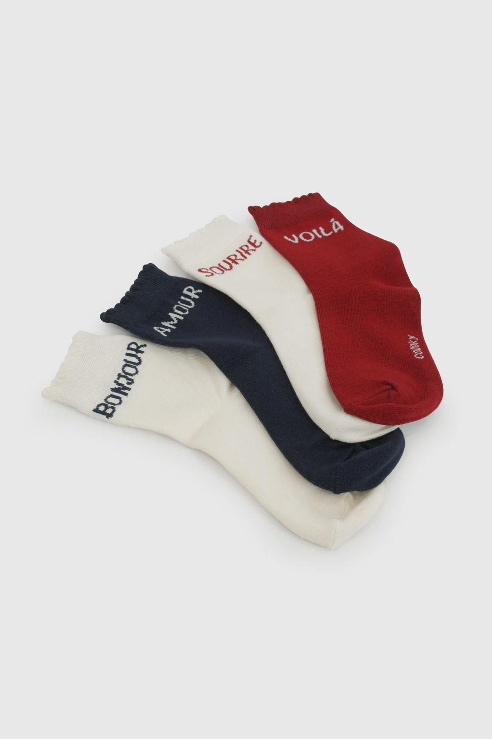 Calcetin 3/4 Niña Rojo 7490 Colloky-2