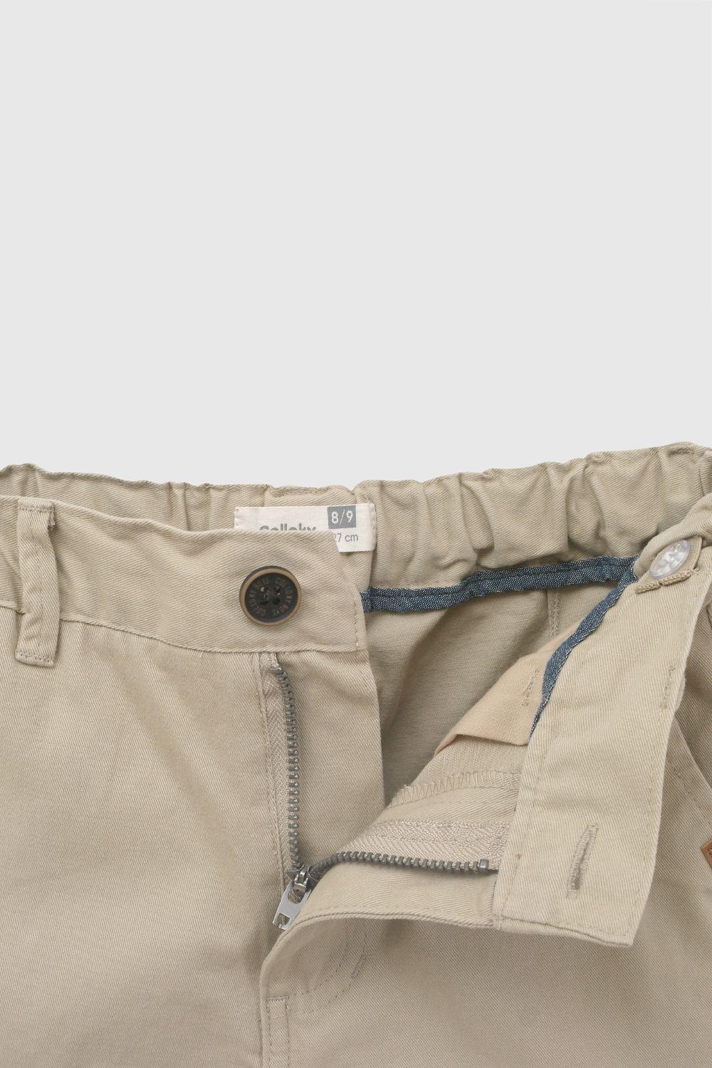 Bermuda Gabardina Beige Niño 3-4A a 12-13A Colloky-3