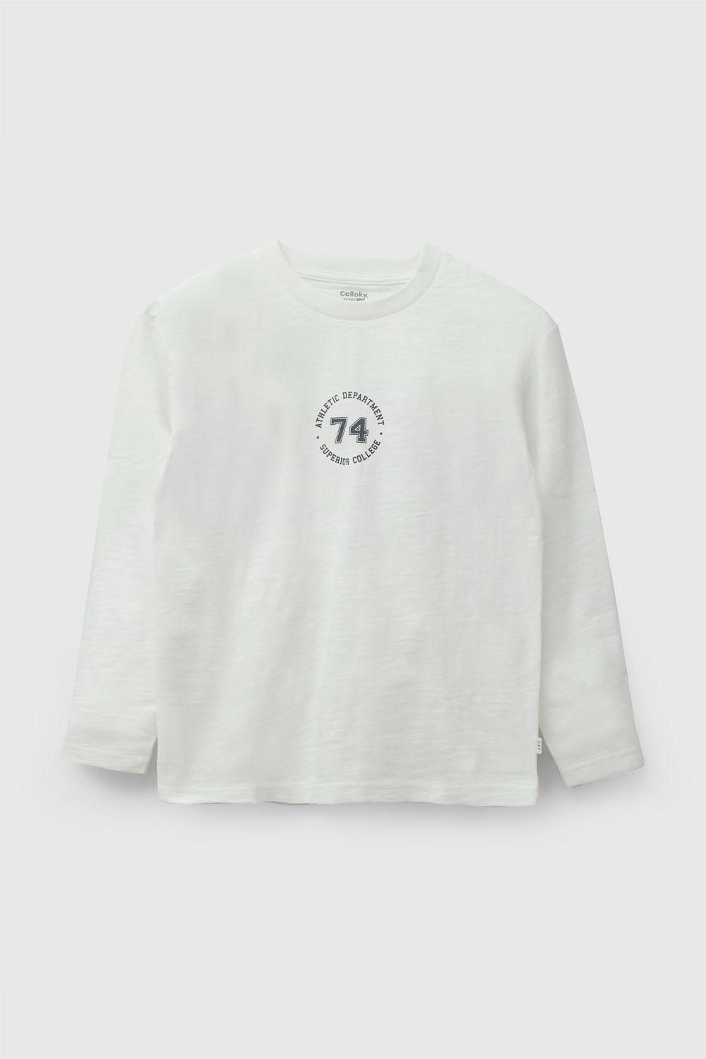 Polera manga larga Varsity niño blanco 3-4A a 12-13A-0