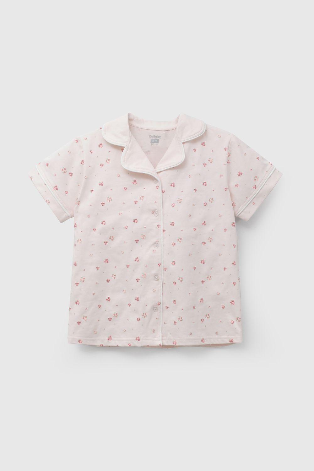 Pijama Rosado Camisero De Niña PJJE1431V26-2