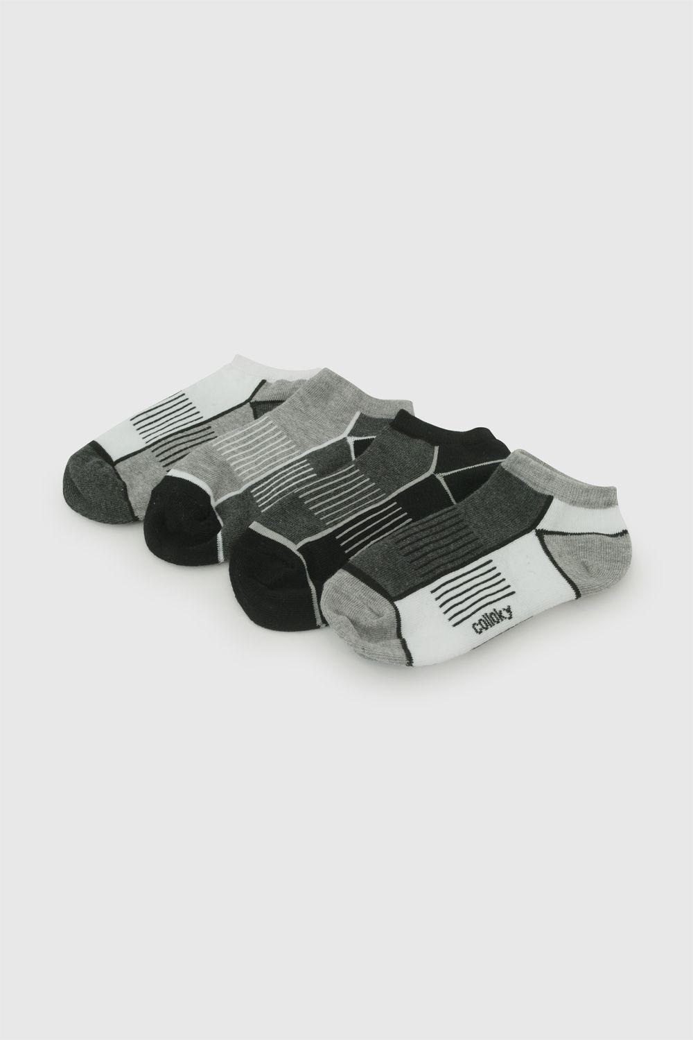 Pack 4 Calcetin Trainee Punto Suave Y Resistente Negro Niño 3/4A a 9/12A Colloky-1