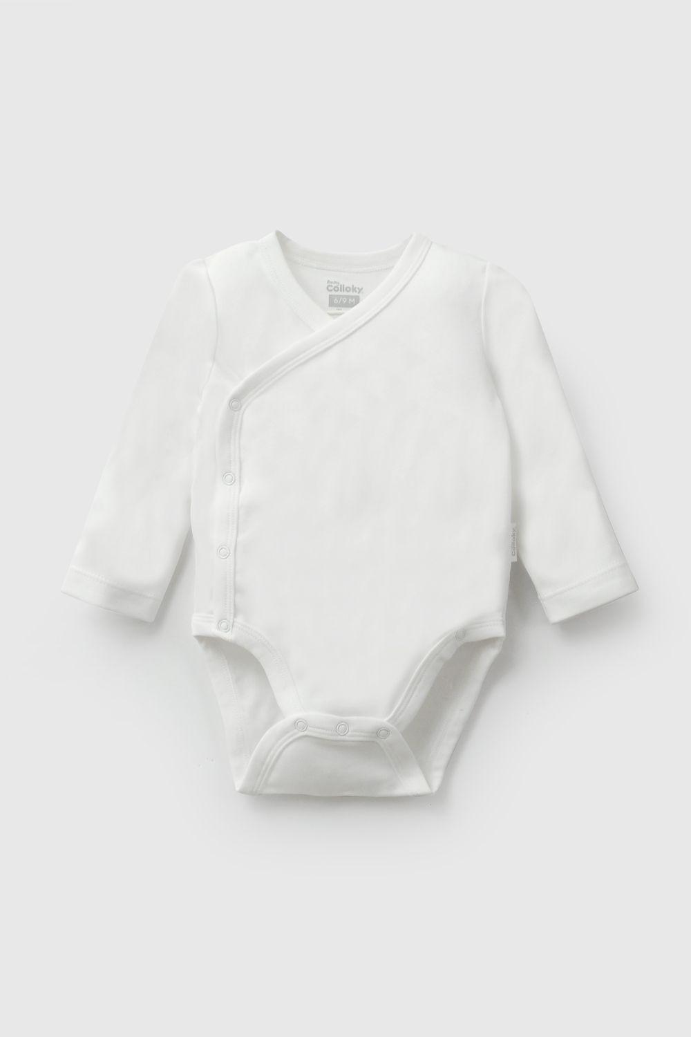 Pack 3 Body Algodón Blanco Unisex 0M a 18/24M Colloky-2