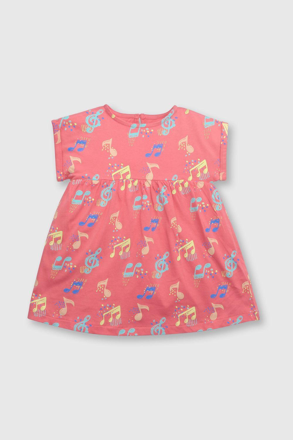 Vestido de bebé niña de algodón chicle (3 a 36 meses)-0