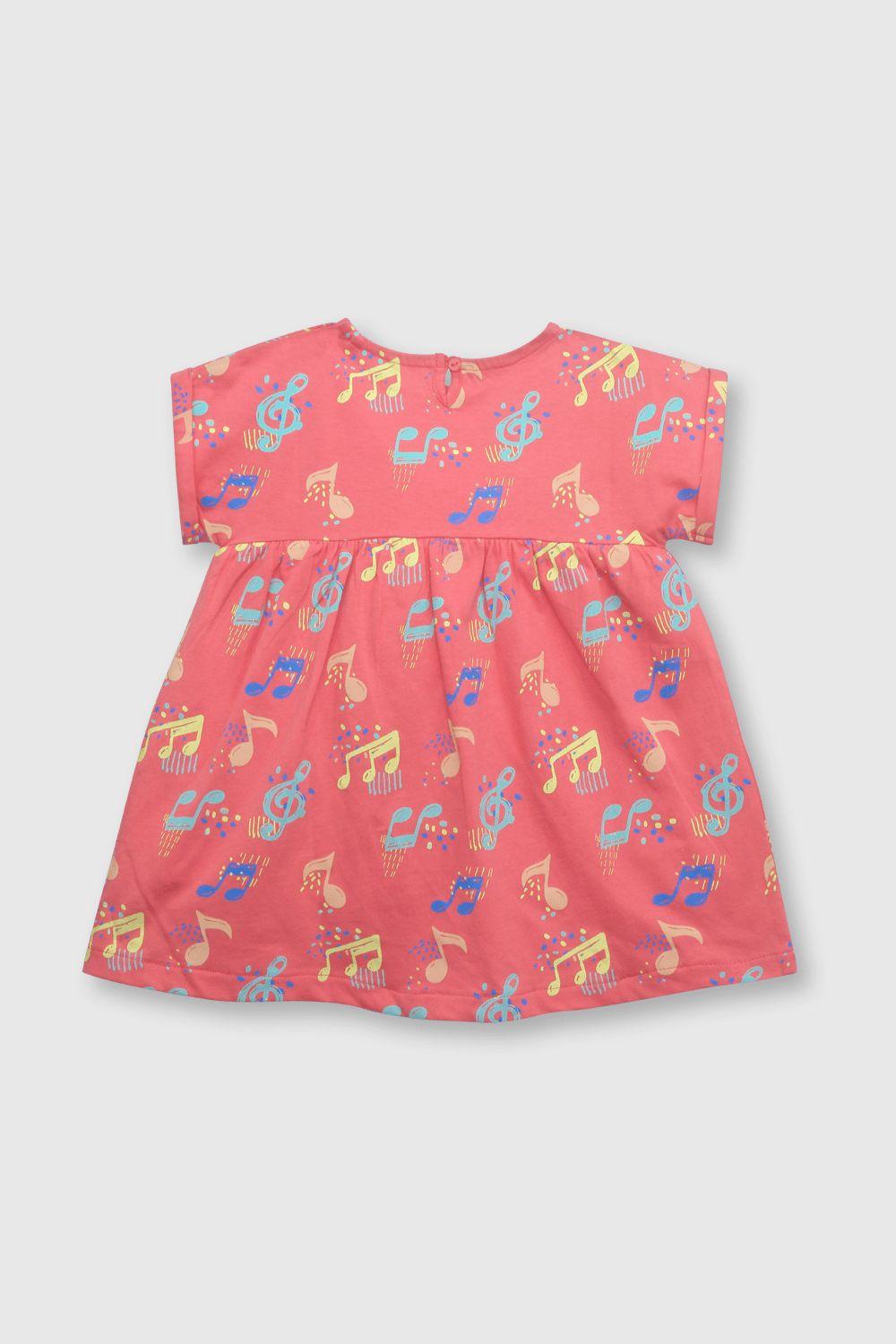 Vestido de bebé niña de algodón chicle (3 a 36 meses)-1