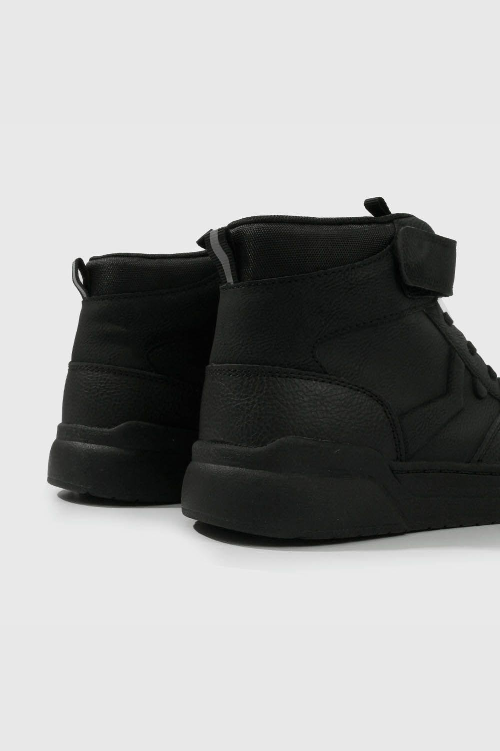 Zapatilla Escolar Negra Caña Alta Unisex-4