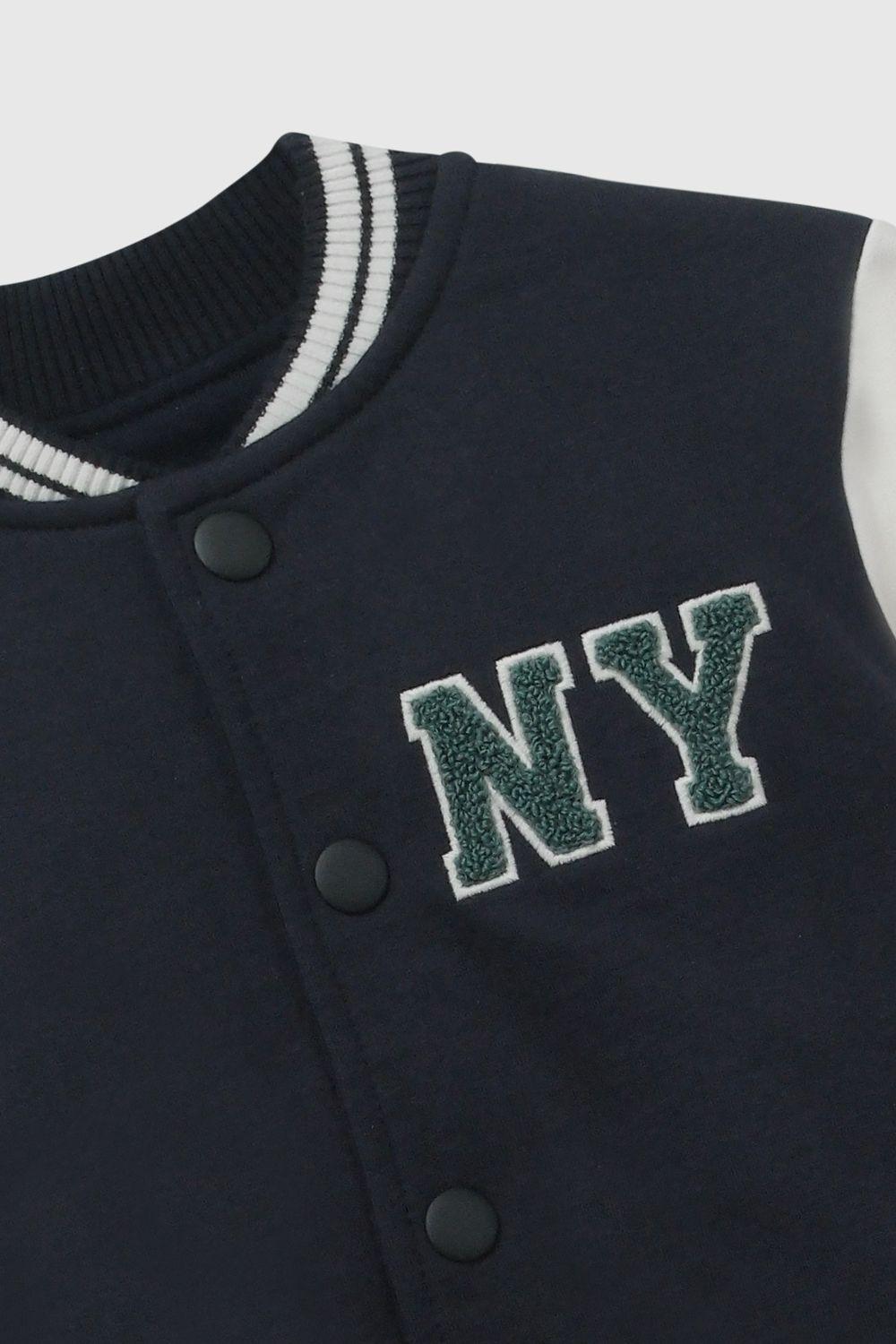 Poleron Bomber Azul Marino Niño 6-9M a 4-5A Colloky-2