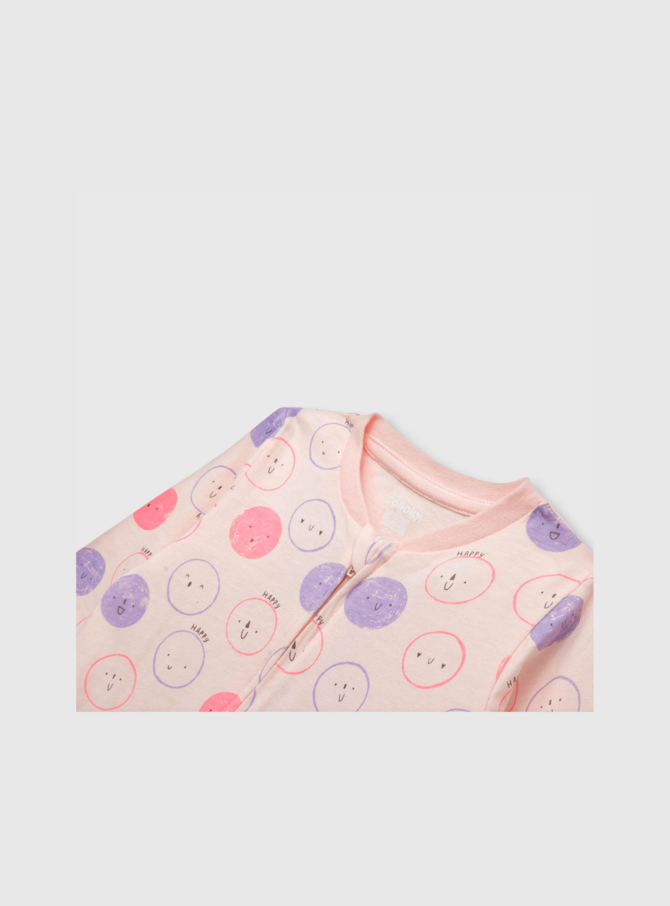 Pijama De Bebe Niña Algodón Rosado (0 A 24 Meses) Colloky-2