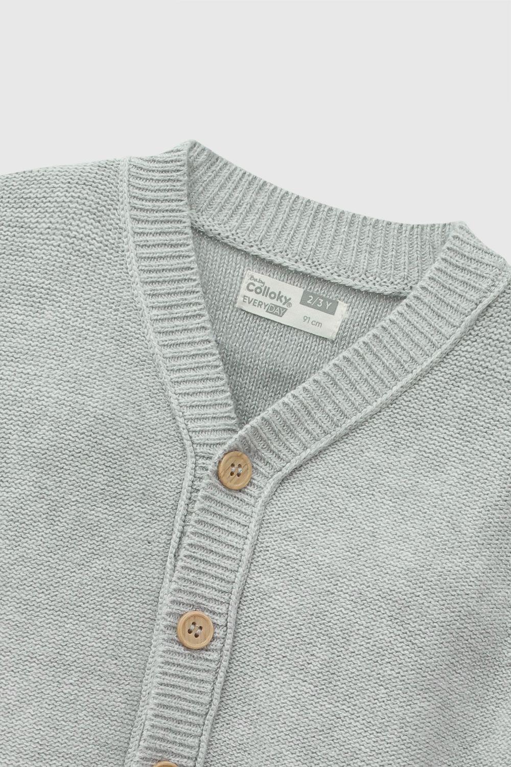 Chaleco Botones Gris Niño 6-9M a 4-5A Colloky-3