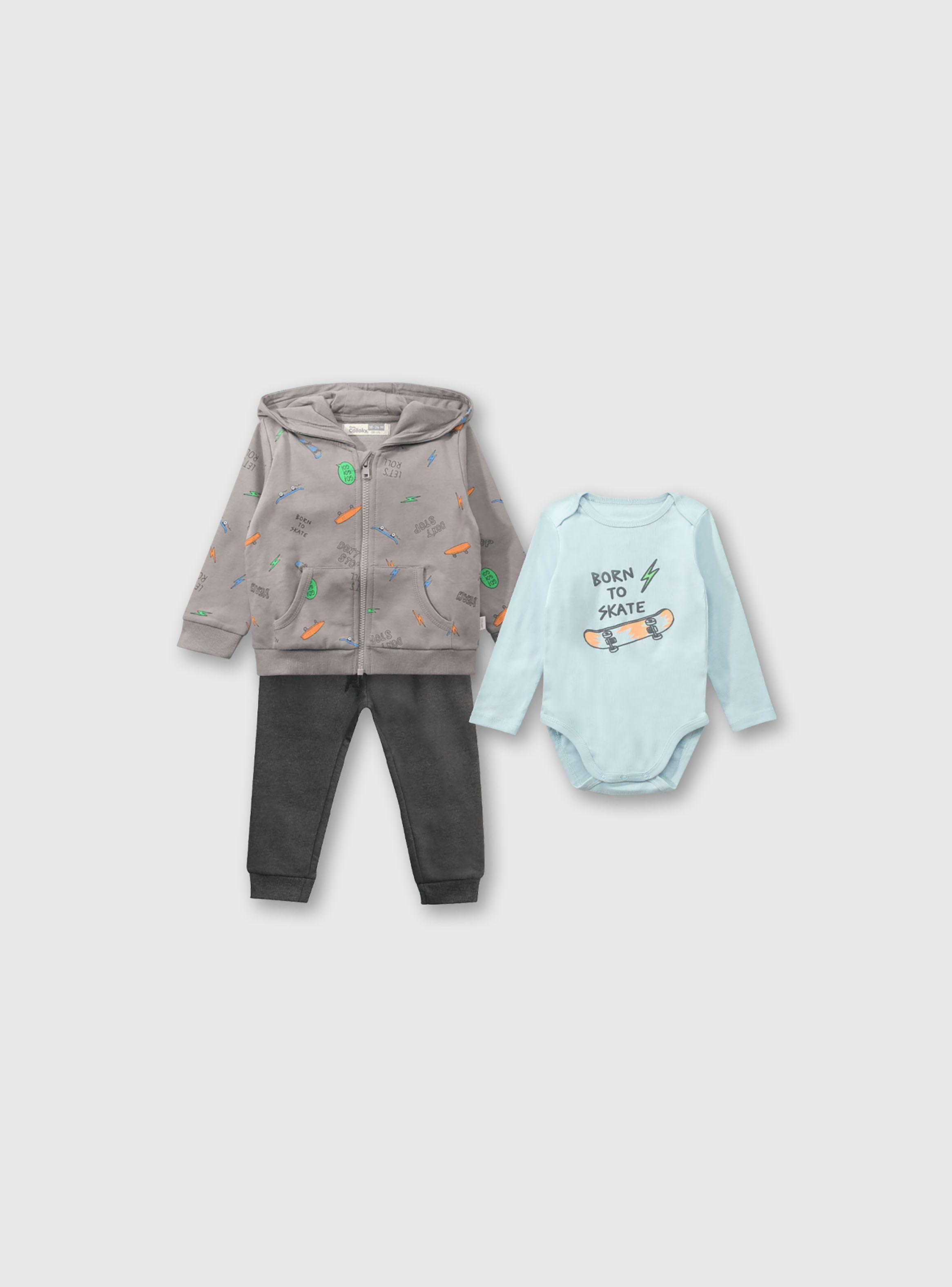 Set Poleron/Body Niño Gris 53118 Colloky-0