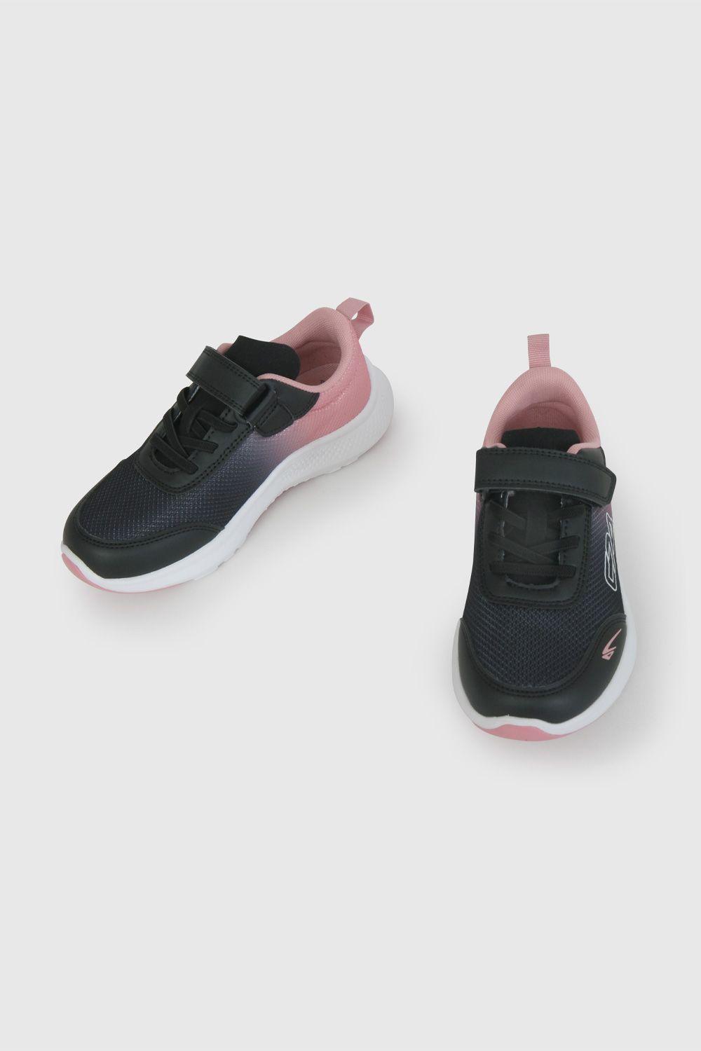 Zapatilla Deportiva Negra y Rosado 58940301V26-3