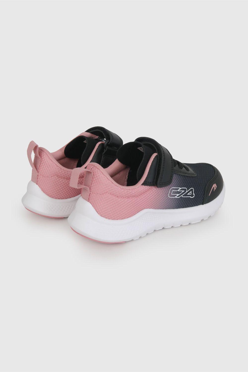 Zapatilla Deportiva Negra y Rosado 58940301V26-4