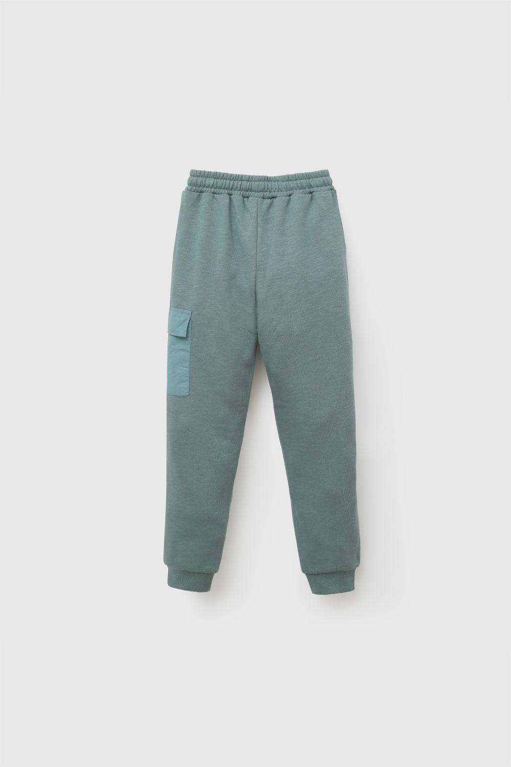 Pantalon Buzo Bolsillo Verde Niño 3-4A a 12-13A Colloky-1