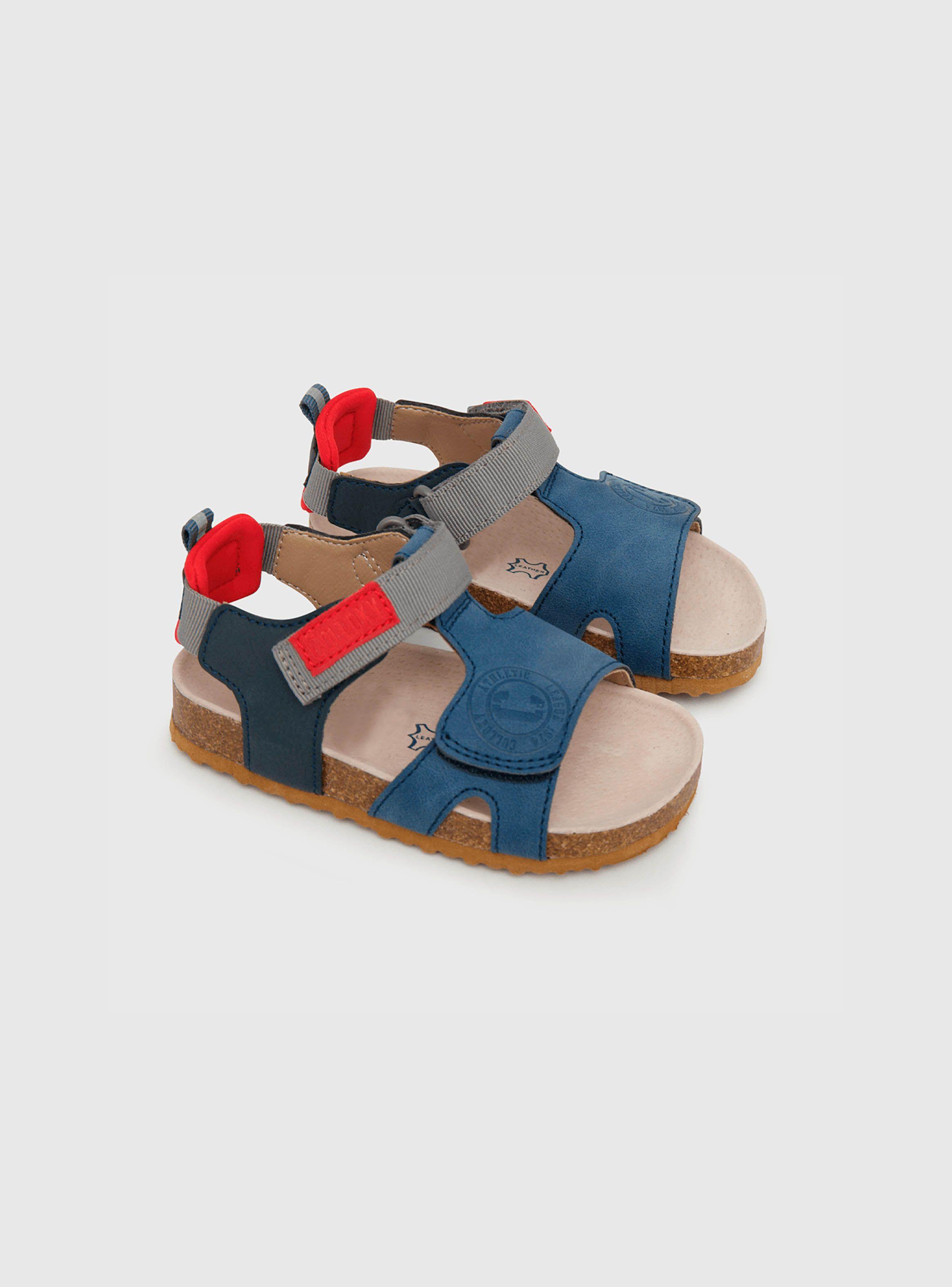 Sandalia De Niño 2 Velcros Abierta Azul (21 A 27) Colloky-0