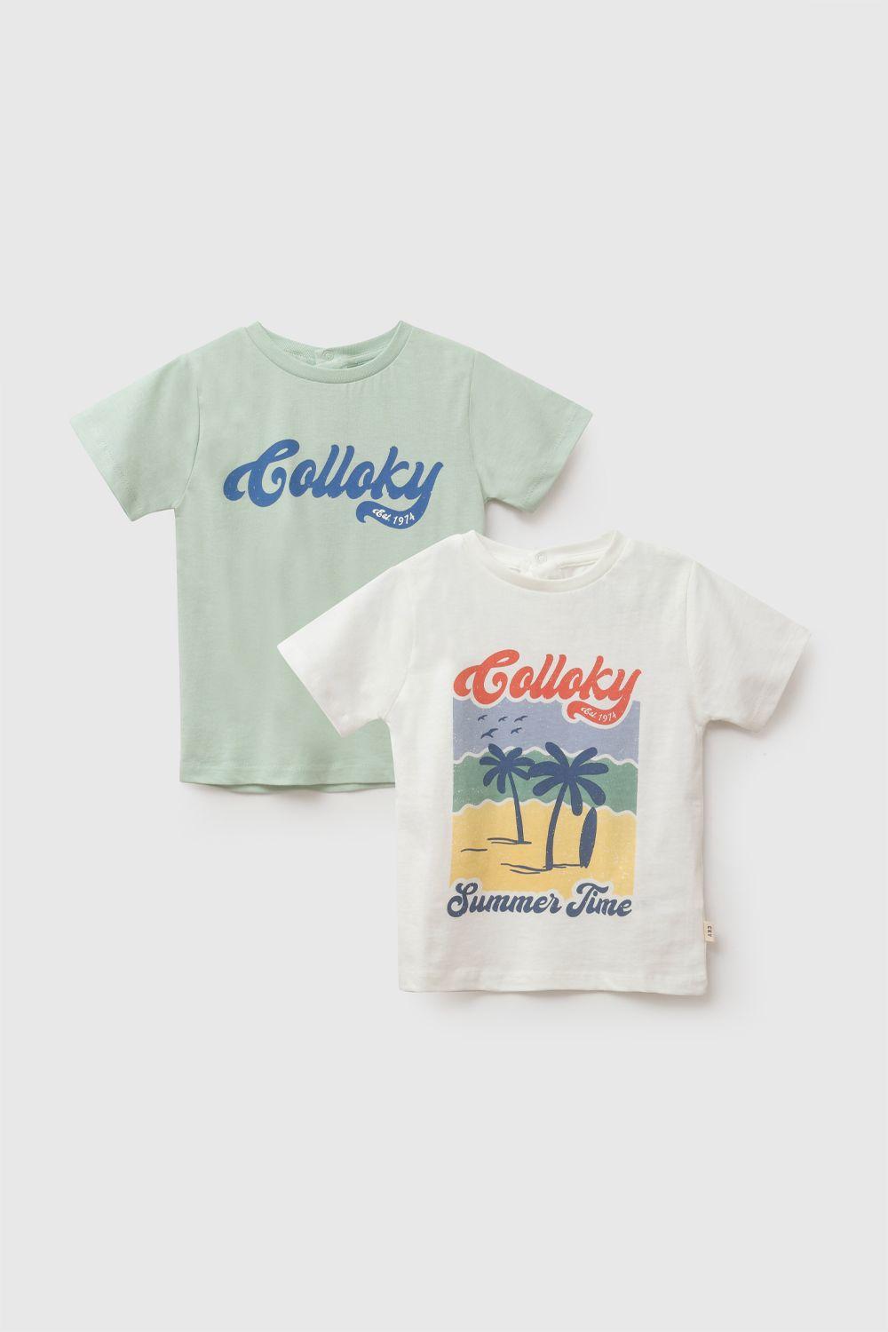 Polera Bipack Beach Multicolor Niño 6-9M a 4-5A Colloky-0